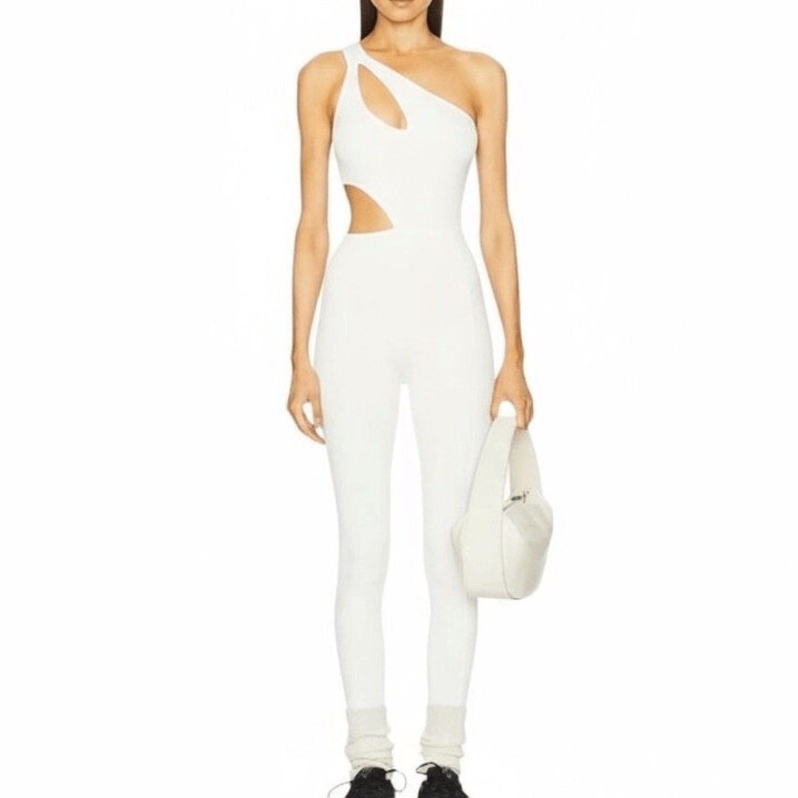 NWT Gigi C Rory Jumpsuit Ivory Snakeskin - size small