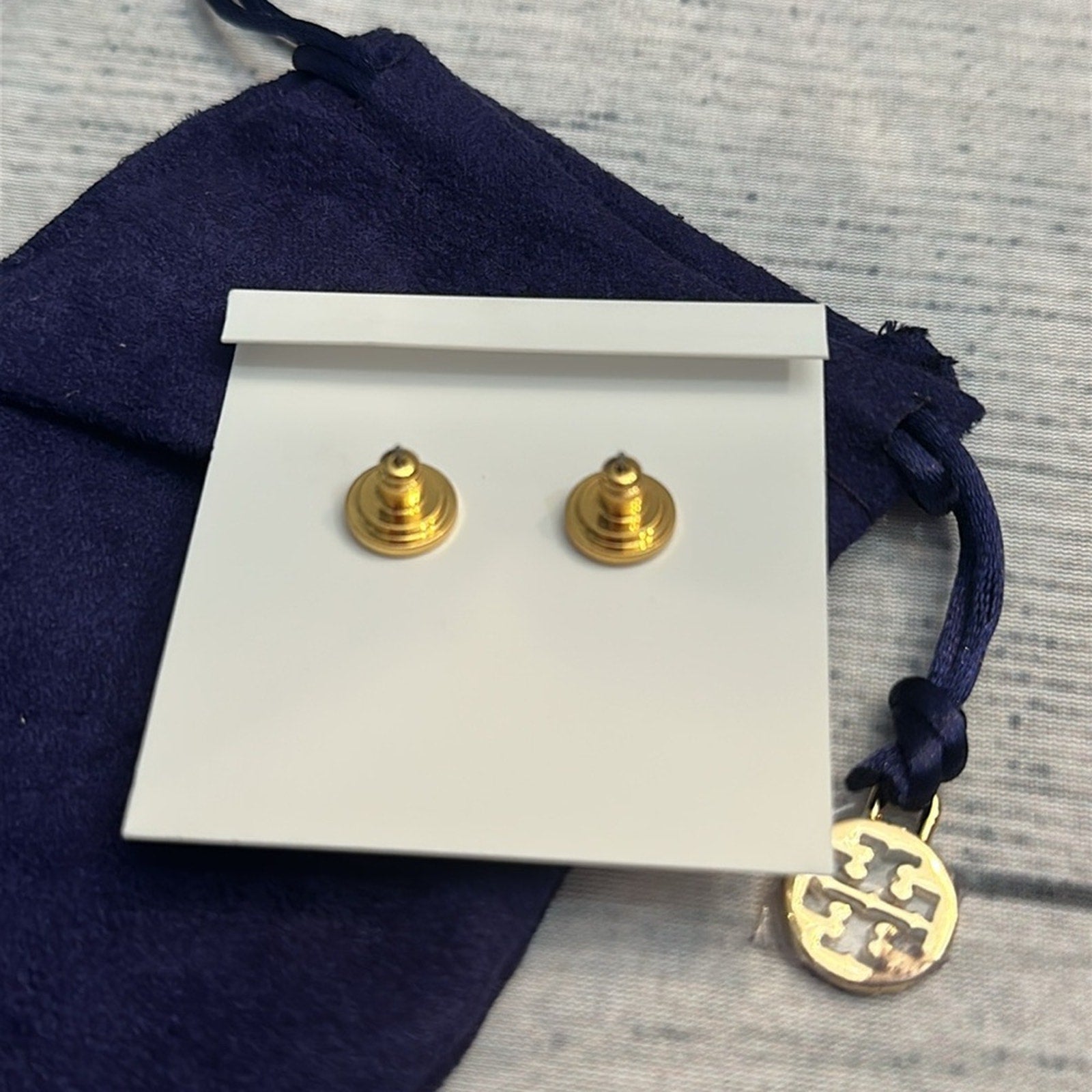 NEW Tory Burch Gold New Roxanne CLEAR Crystal Large Drop Earrings