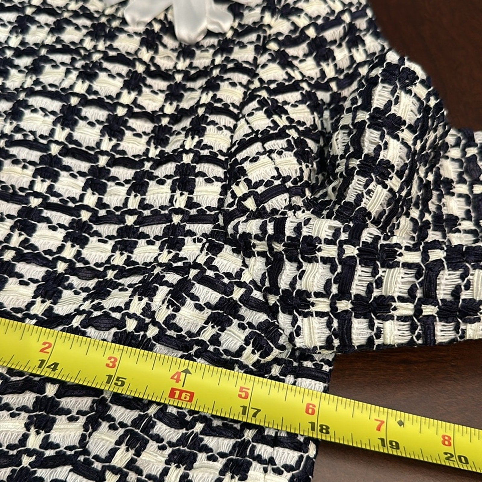 Carlisle navy white floral tweed jacket - size 8