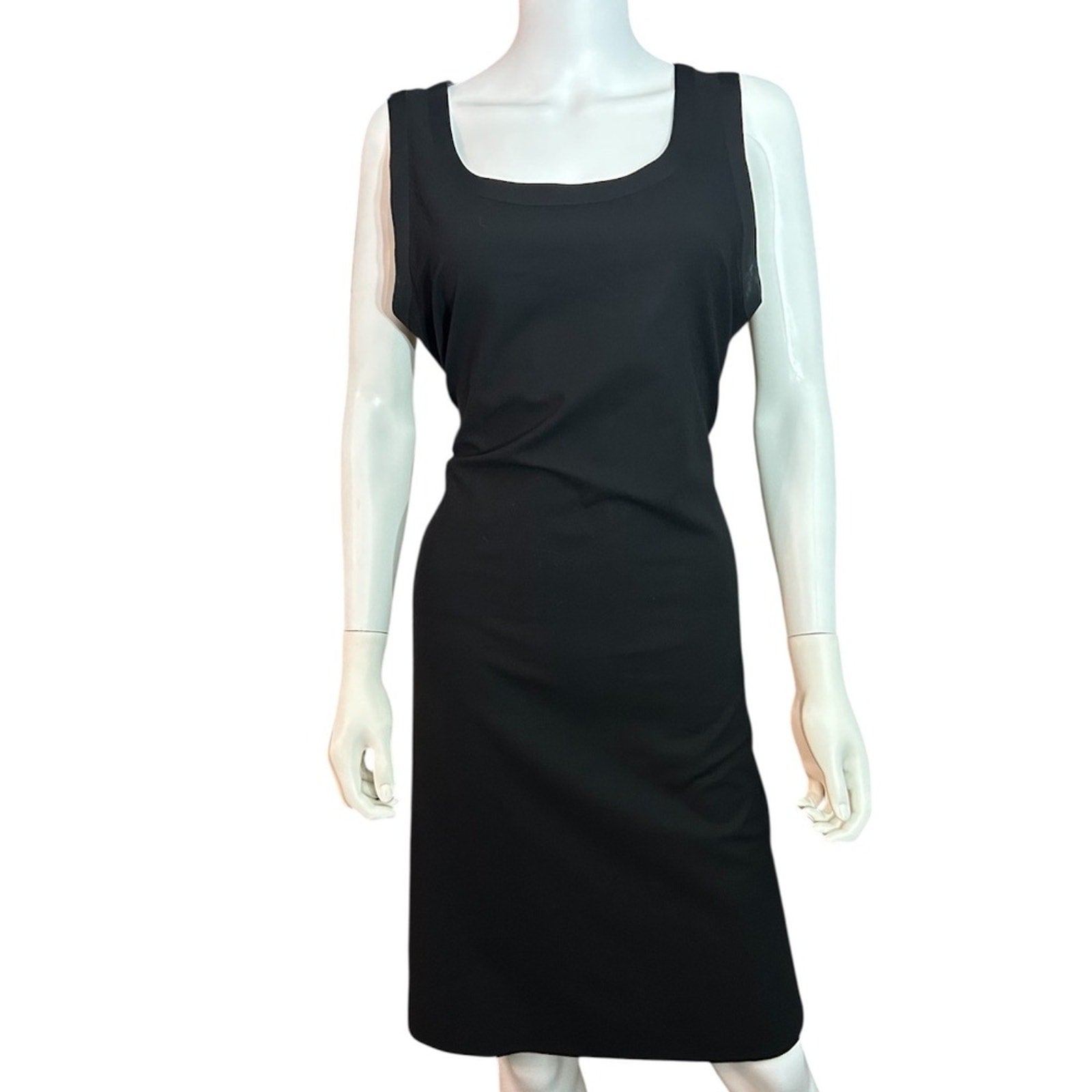 Lafayette 148 black knee length crepe dress - size L