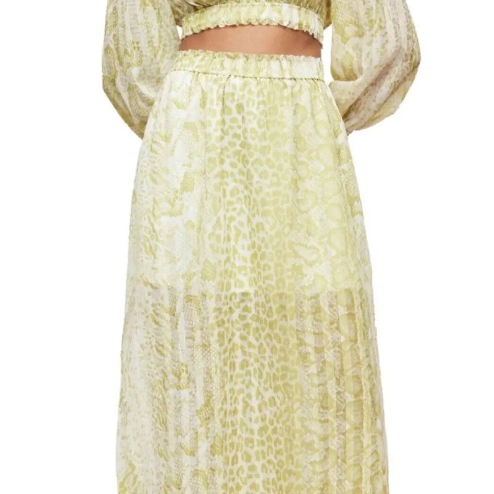 NEW ALLSAINTS Clara Noche Pleated Midi Skirt - size 10
