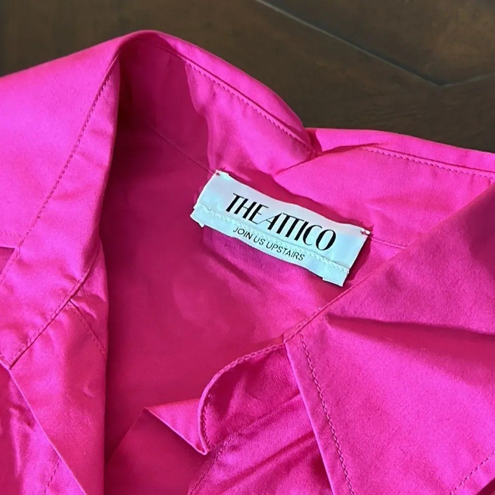 NEW THE ATTICO Women's Pink Lily Shirt - size 36 (US 0)