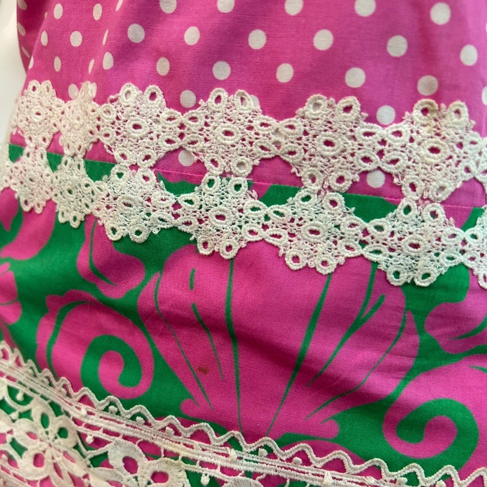 Vintage Lilly Pulitzer white label  Paradise Patch Patchwork Print Dress - size 8