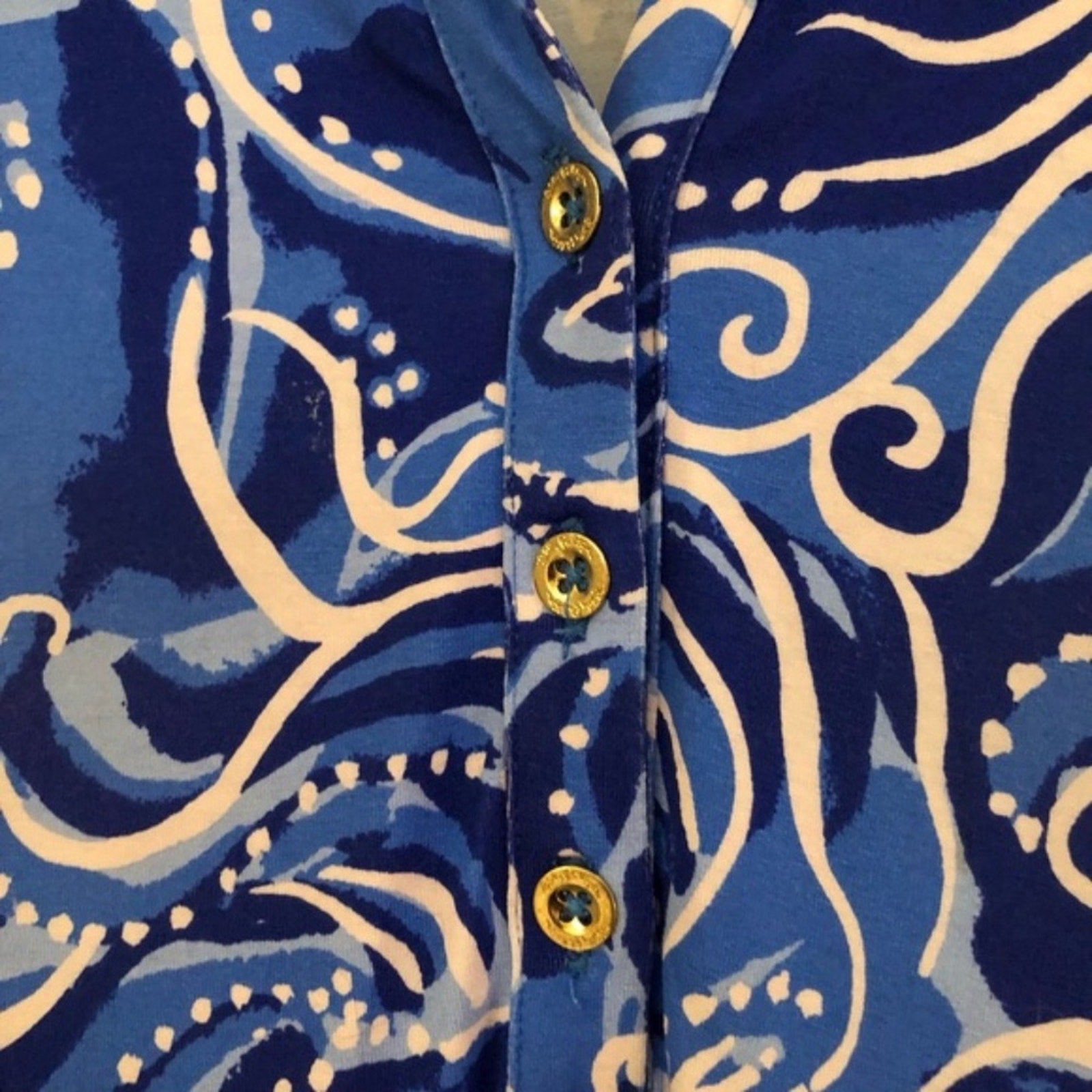 LILLY PULITZER Upf 50+ Ansley Polo Dress In High Tide Navy Lucky Bamboo - small