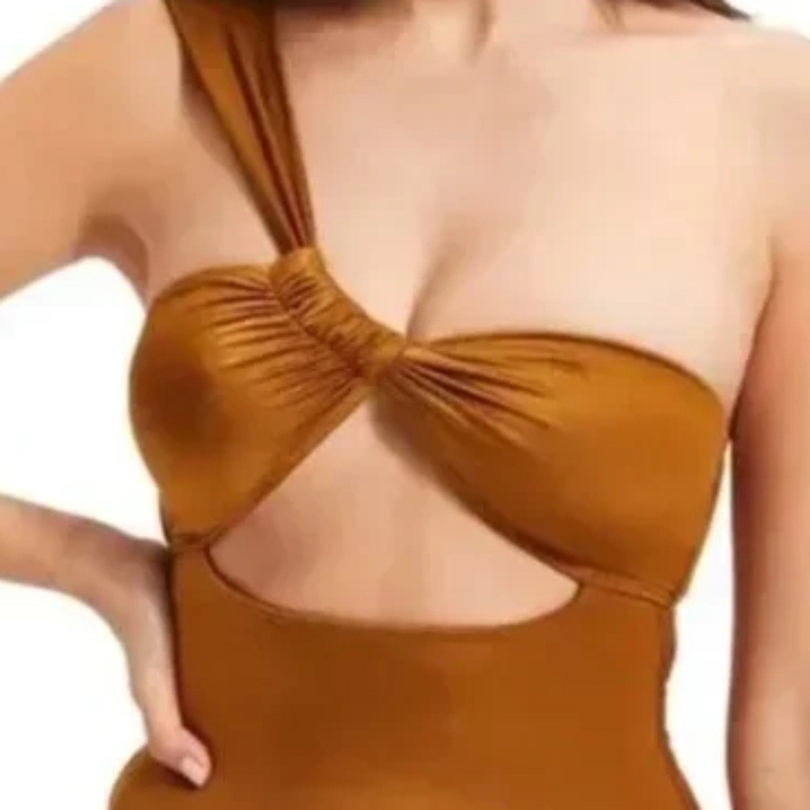 NWT Good American Bali Cutout One-shoulder One-piece Swimsuit - S