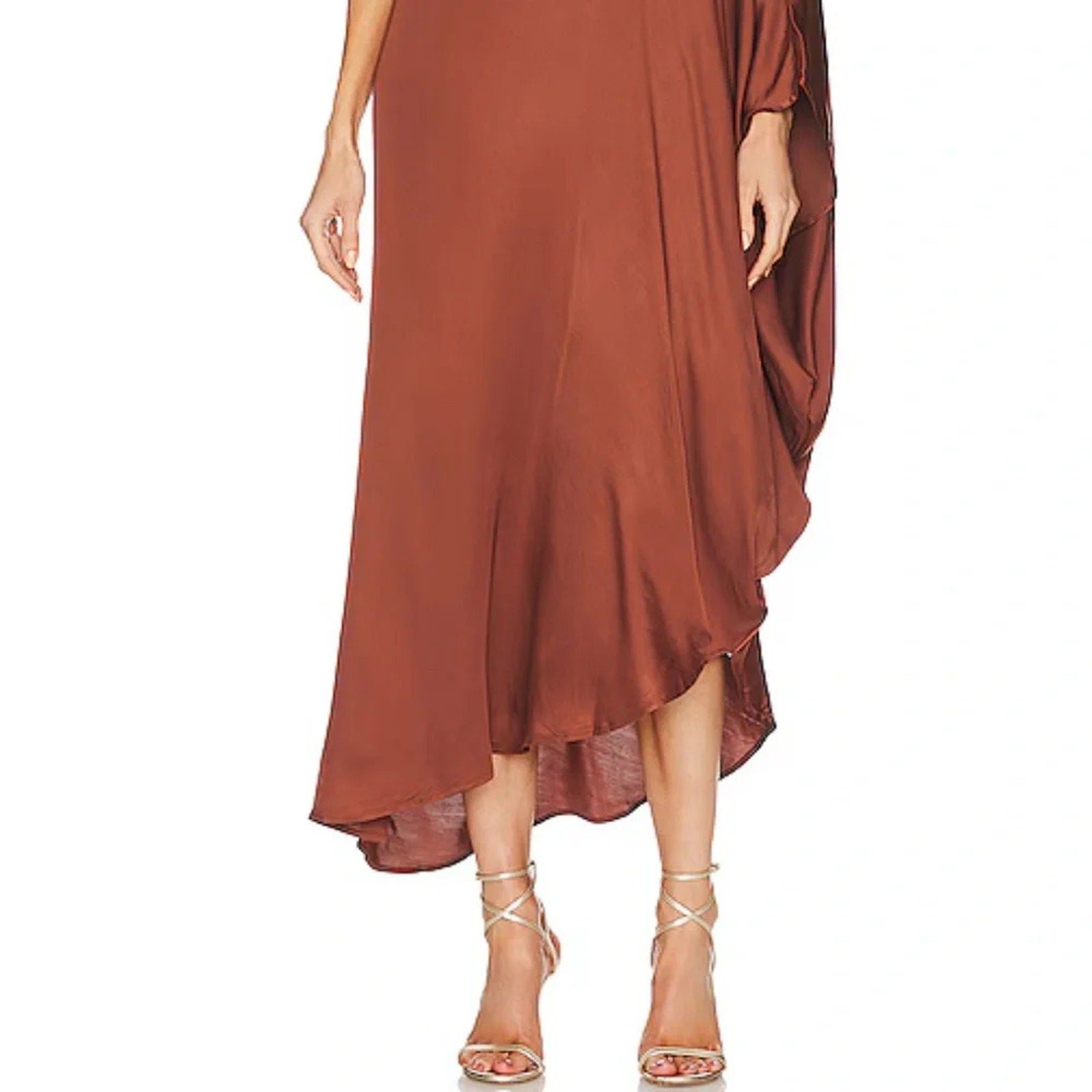 NWT L'AGENCE Kerry Kaftan Dress in Hickory - size Large