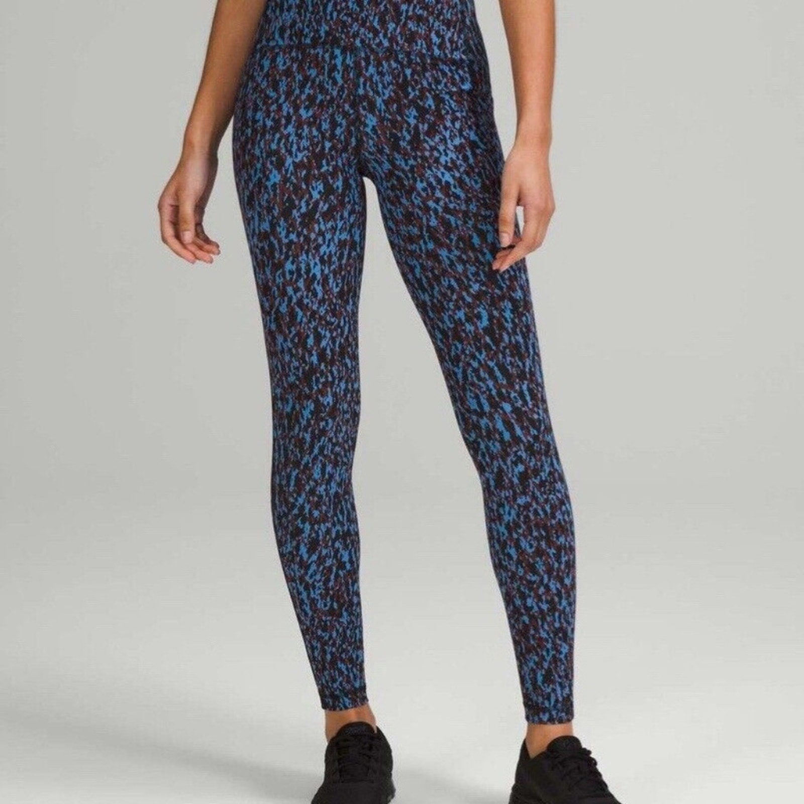 Lululemon Swift Speed Tight Leggings Black Blue Brown Excellent - size 2