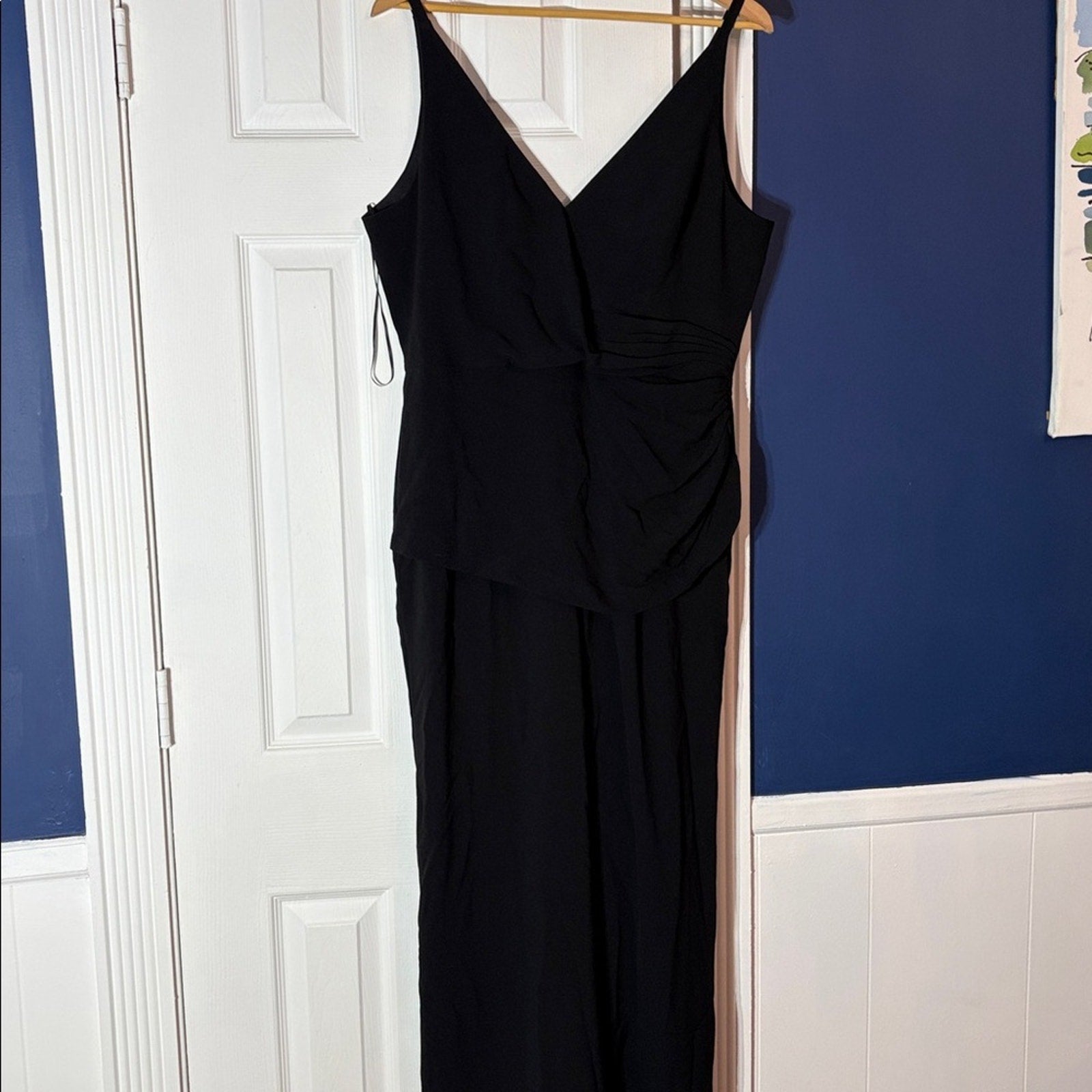 Dress the Population Sam Ruched Jumpsuit in Black - size XXL