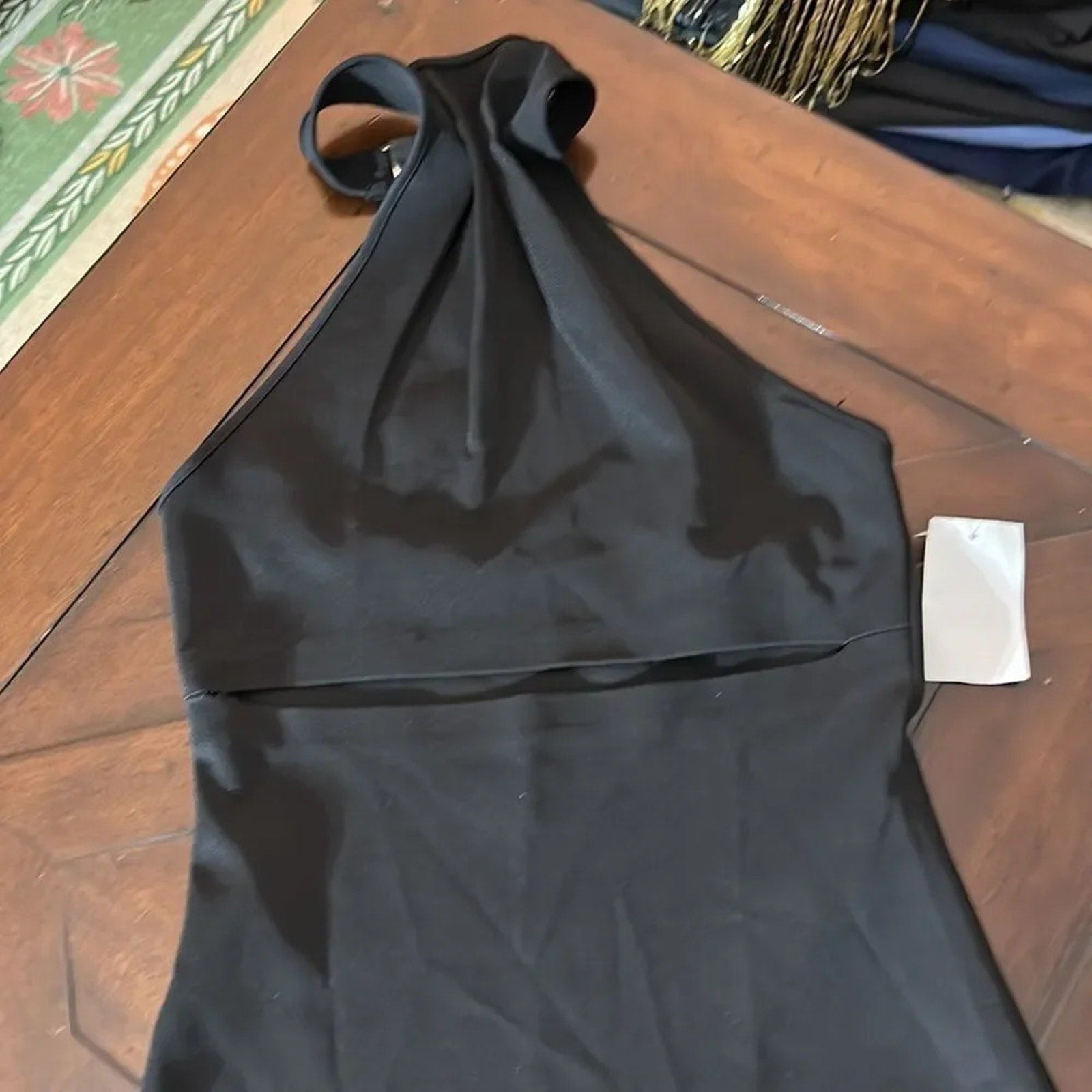 NEW $370 Gauge 81 Women's Black Sleeveless Abile Cutout Halter Midi Dress Size M