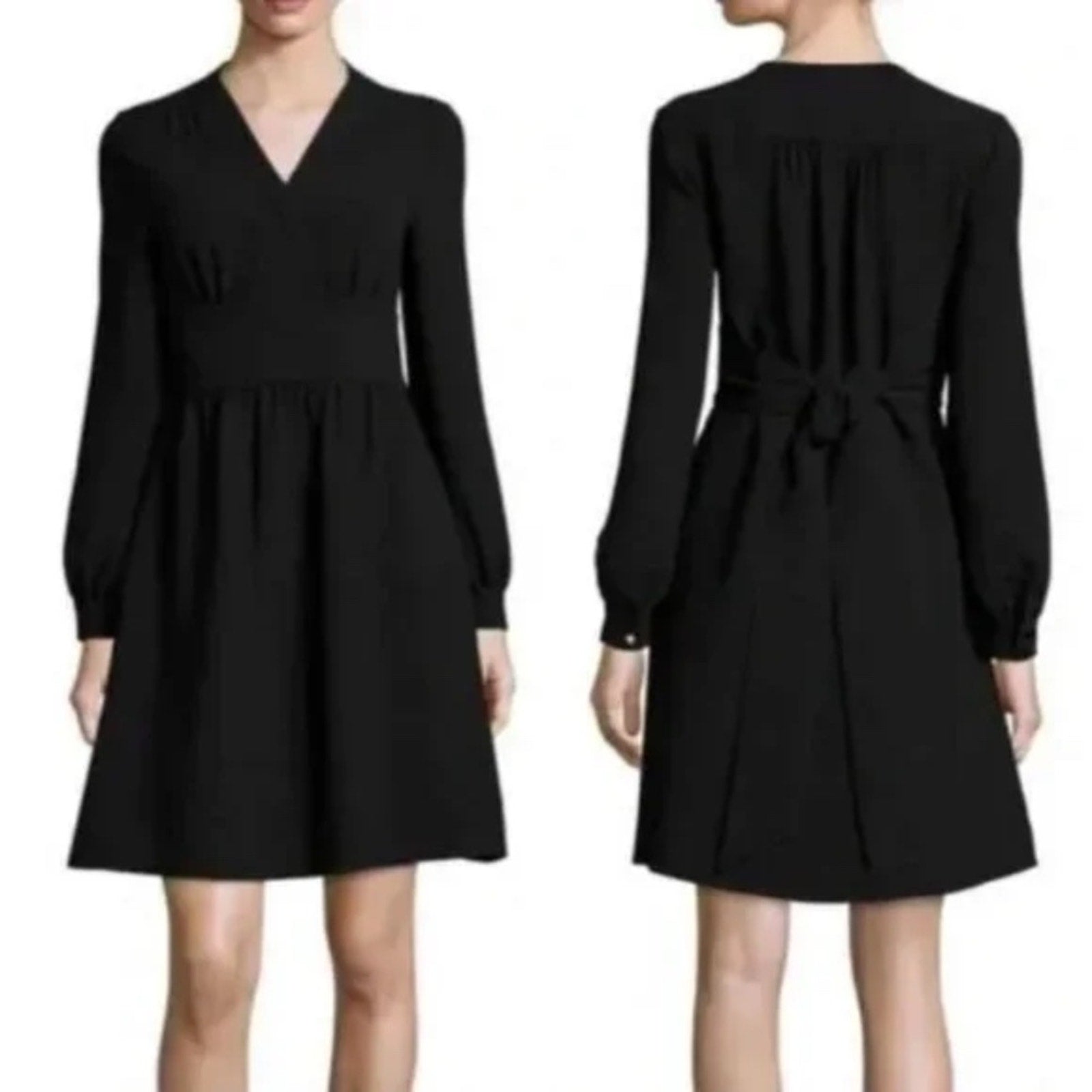 Kate Spade Blaze A Trail Tie Waist Dress Black - size 0