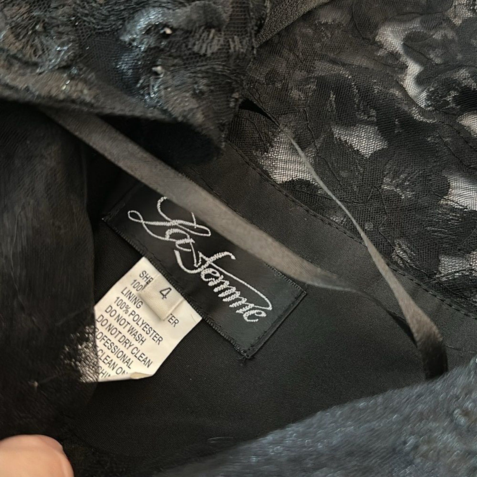 NEW La Femme 29227 Embroidered Illusion Neck Gown - size 4