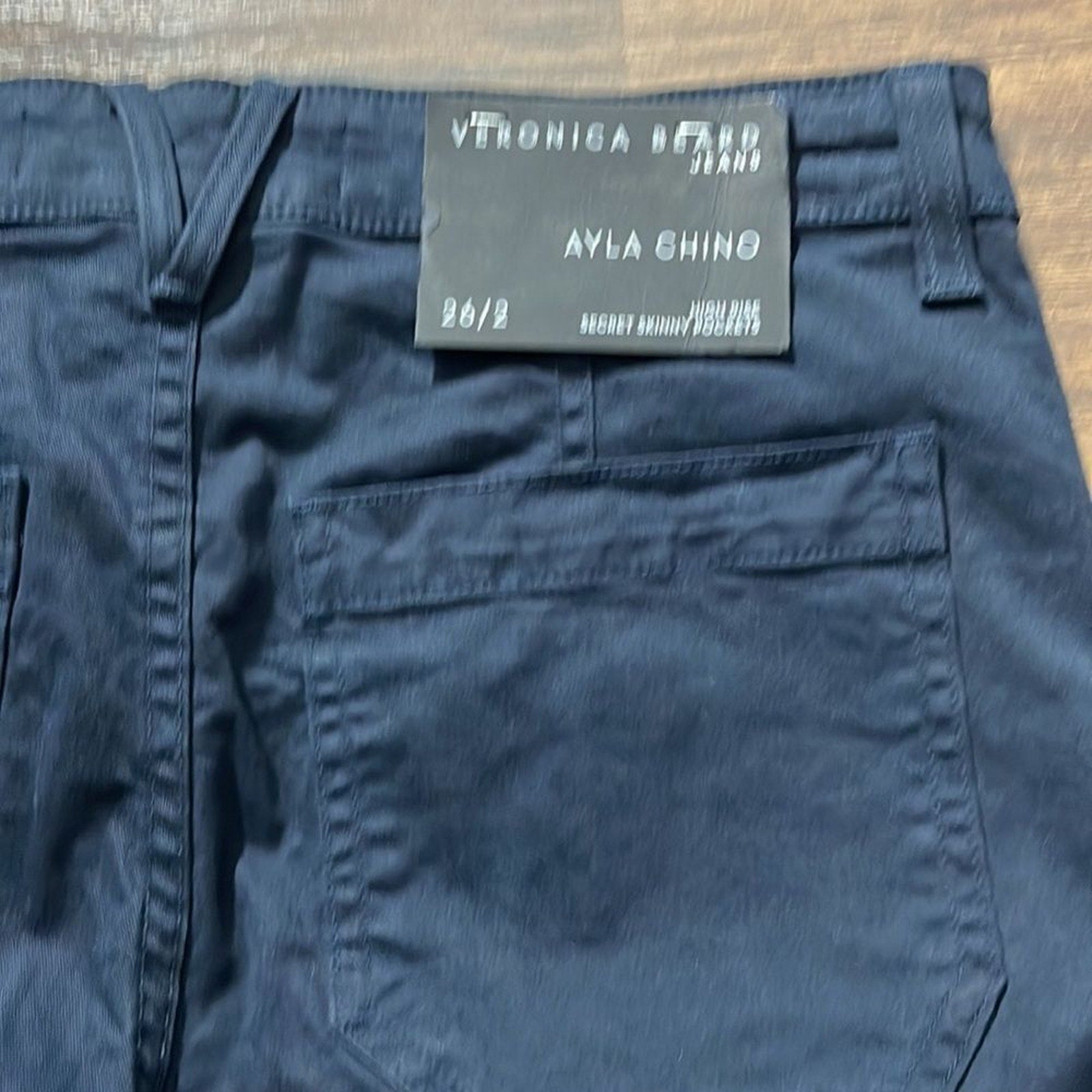 NWT VERONICA BEARD Ayla Navy womens Chino Stretch Pants - size 26 / 2