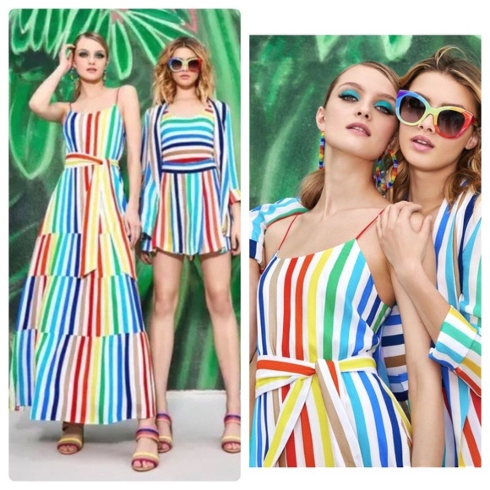 ALICE + OLIVIA Janan Rainbow Striped Dress - size 0