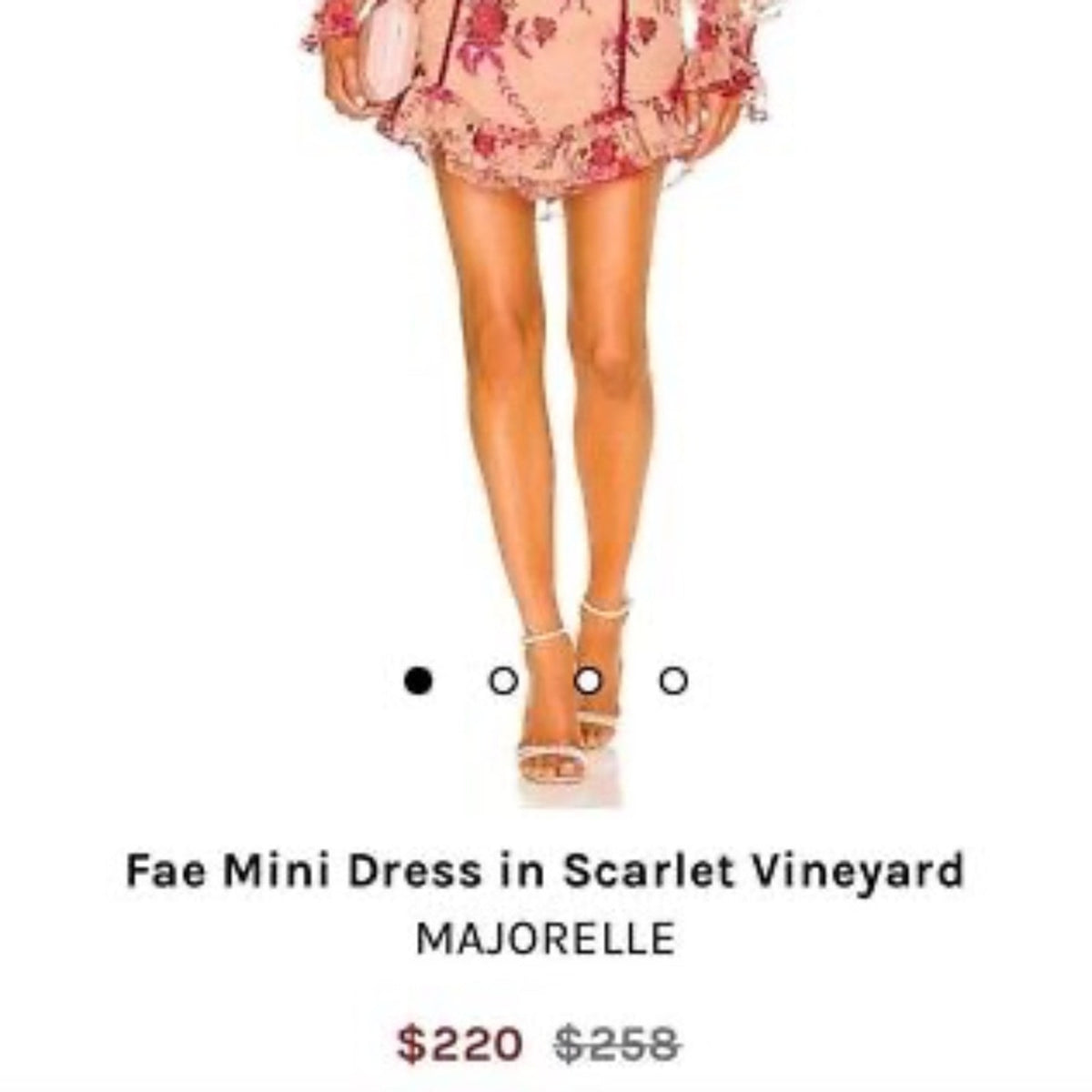 NWT Majorelle Fae Mini Dress In Scarlet Vineyard Floral Embroidered - small