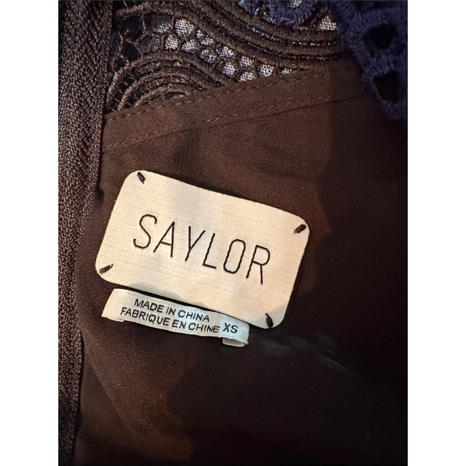 SAYLOR Fishnet Navy Blue and Black Romper - XS