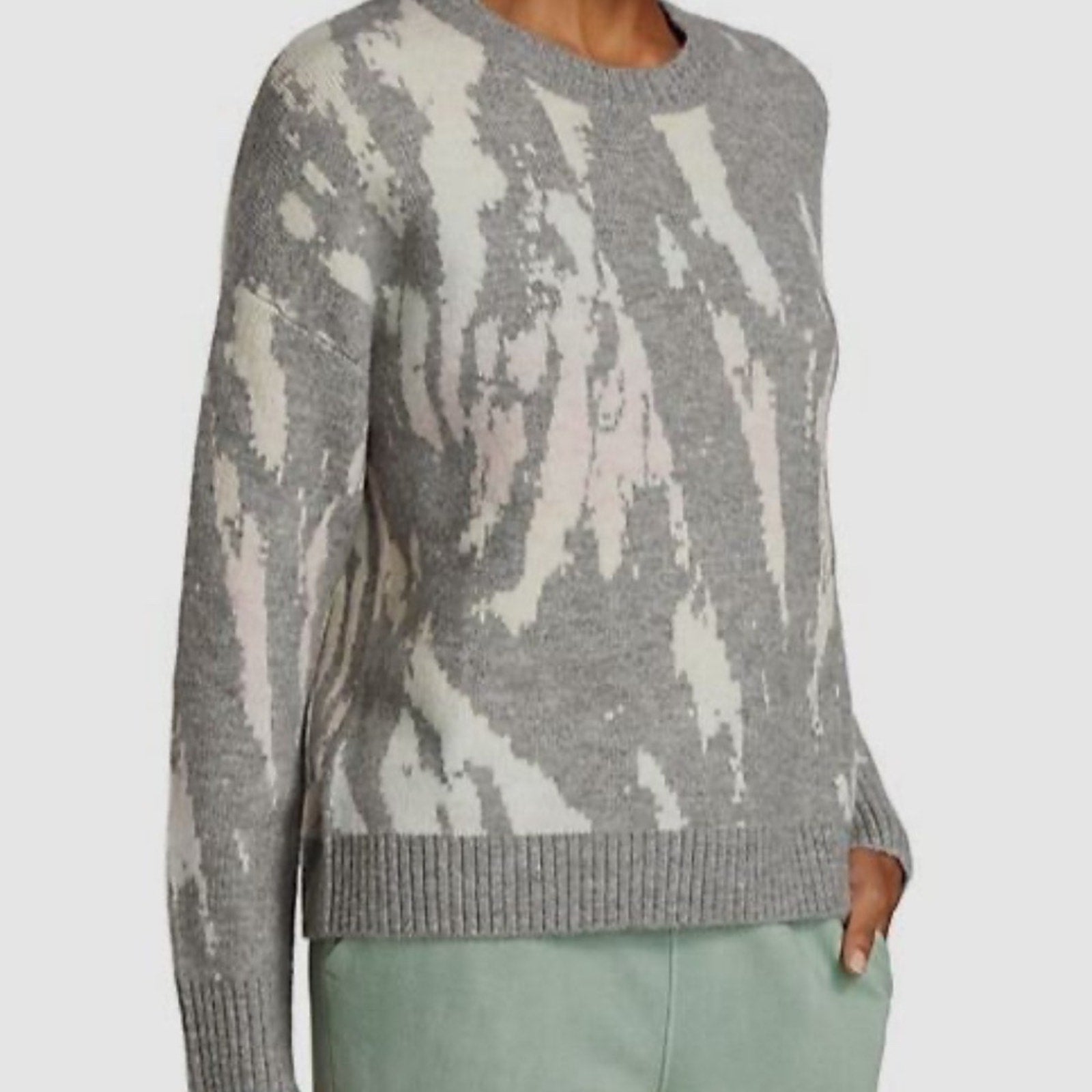 NWT Rails Women's Gray Virgo Tie Dye Wool-Blend Pullover Sweater - size Large