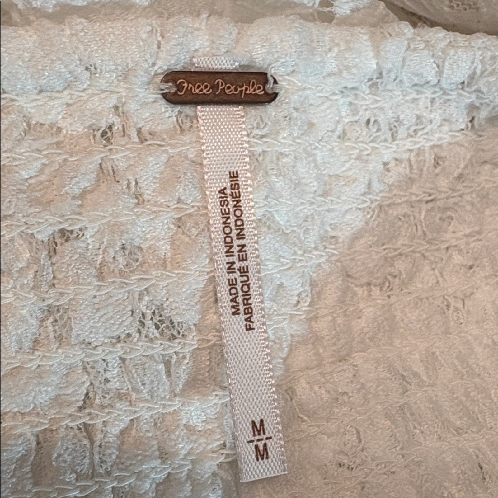 NWT Free People Hailee Lace Mini Dress in White - size M