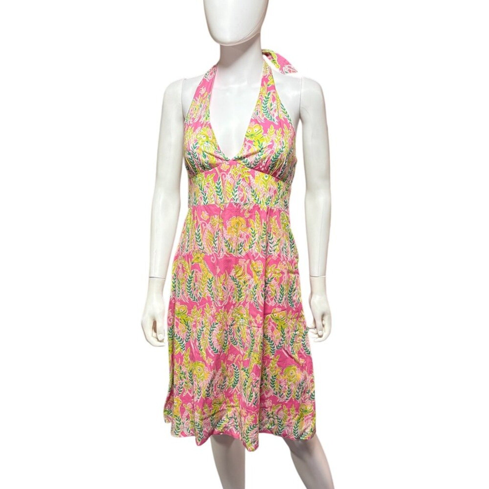 Vintage Lilly Pulitzer White Label Halter Dress - 4