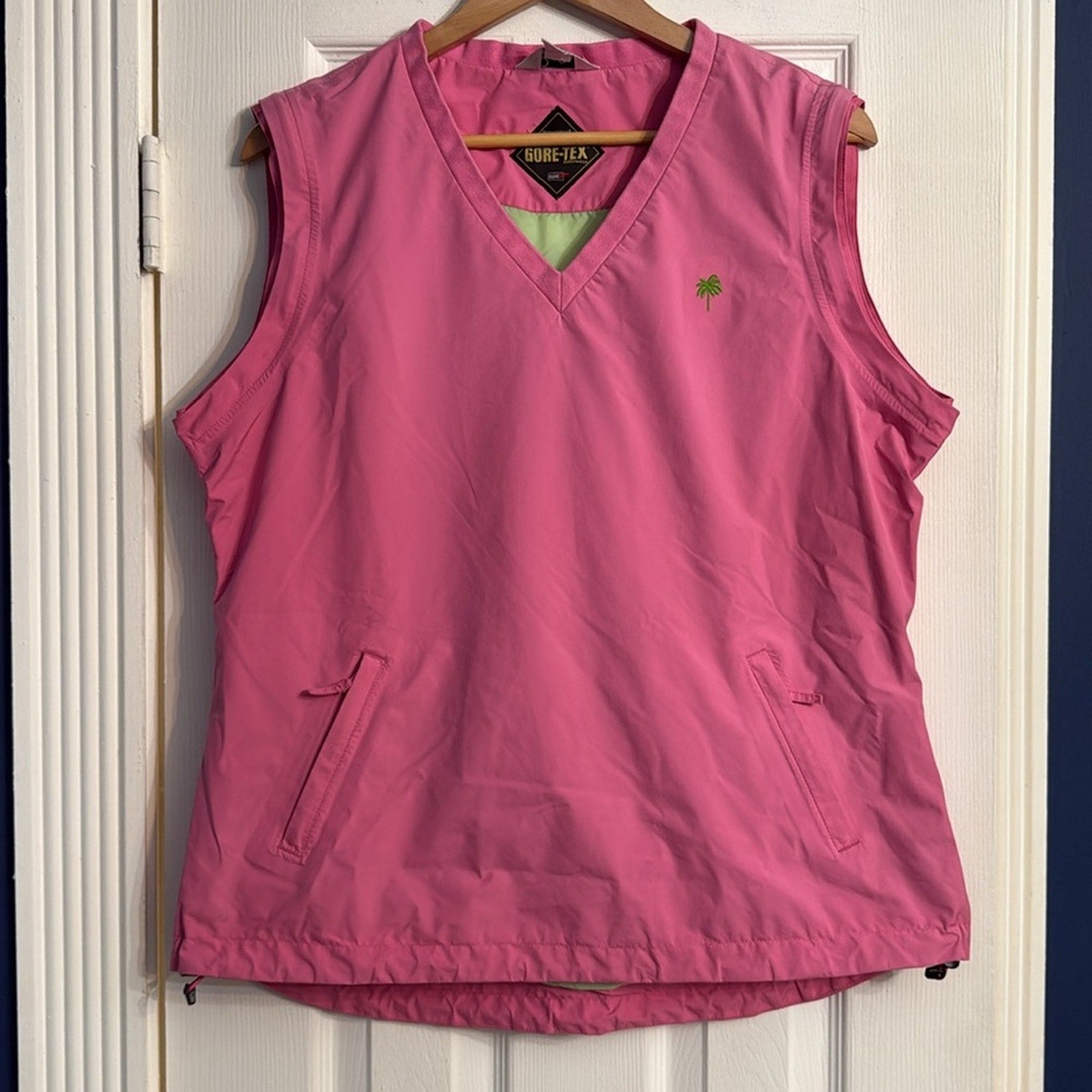 Lilly Pulitzer vintage white label V neck vest windbreaker - size large