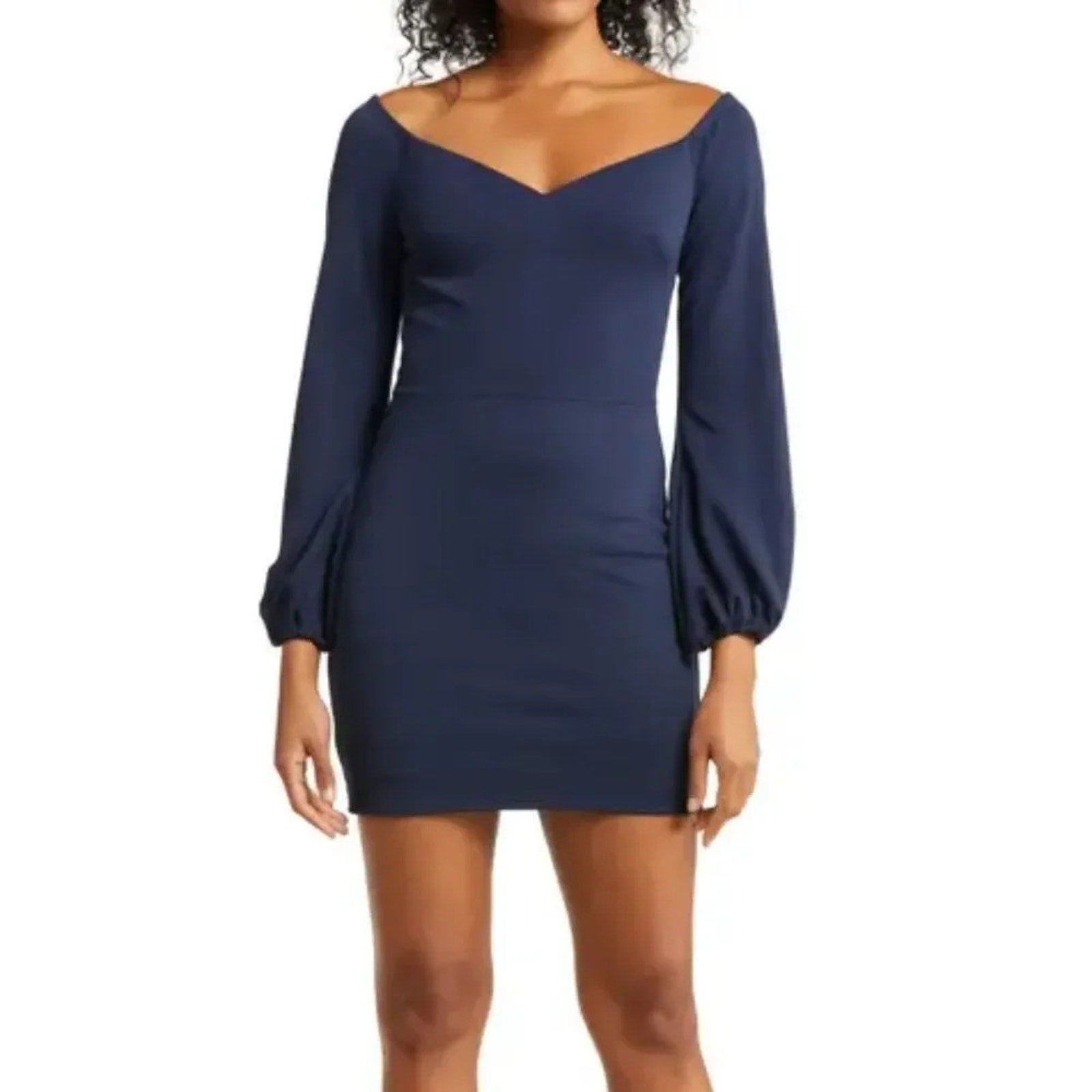 NWT Dress The Population Esperanza Long Sleeve Bodycon Mini Dress - size Large