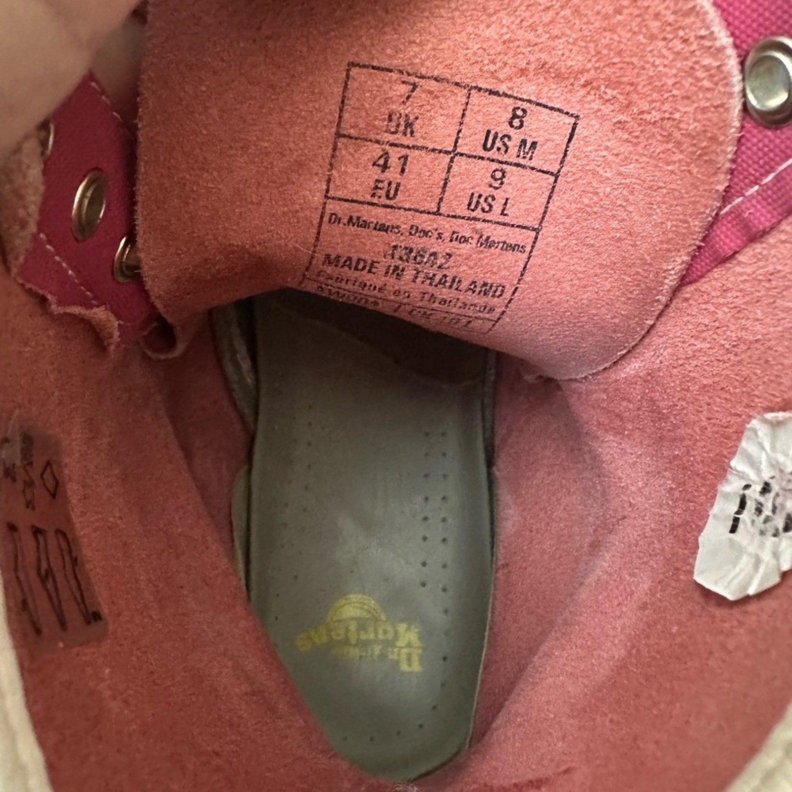 Dr Marten’s Red/Pink Canvas Lace Up Boot - 9