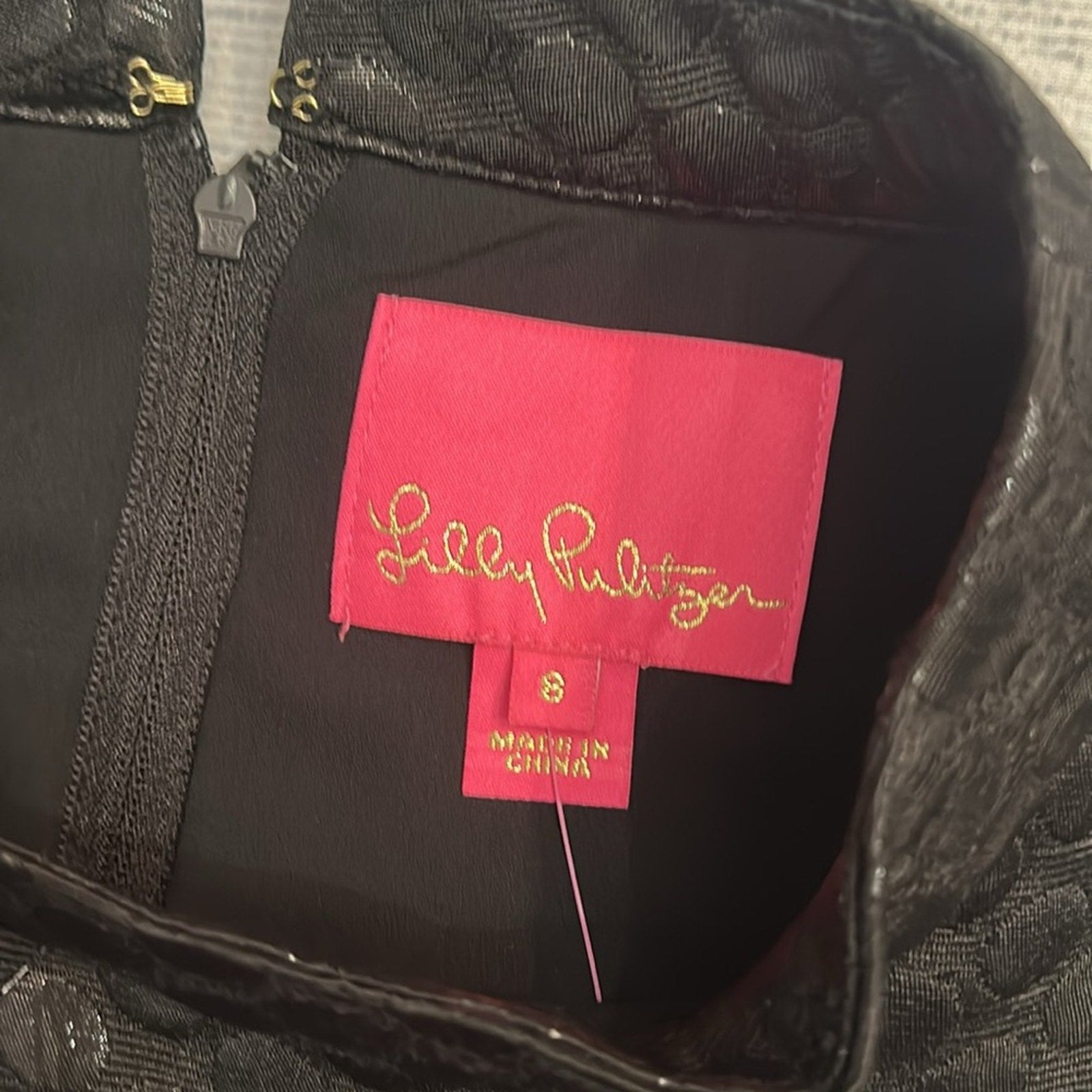 NWT Lilly Pulitzer Zaria Dress Onyx Polka Dot Jacquard - size 8