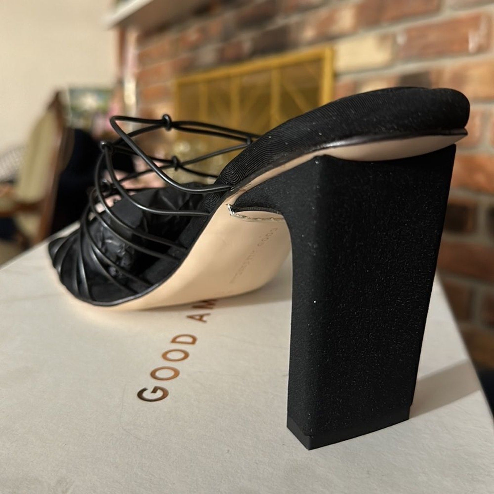 NEW Good American Caged Mule Neoprene Black Size 10.5 GA372N-X