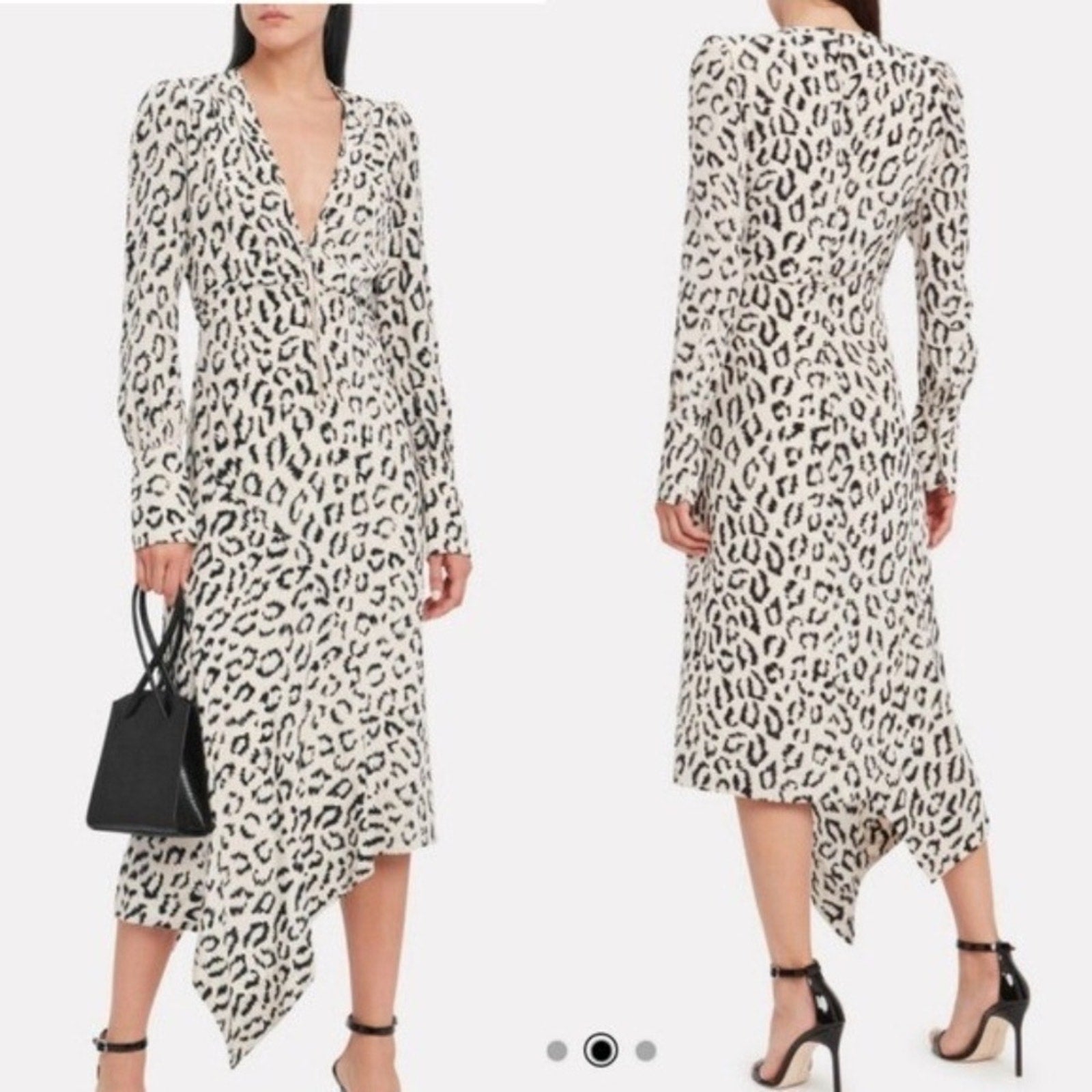 ALC | Eden Leopard Print Zip Front Silk Dress - size 0