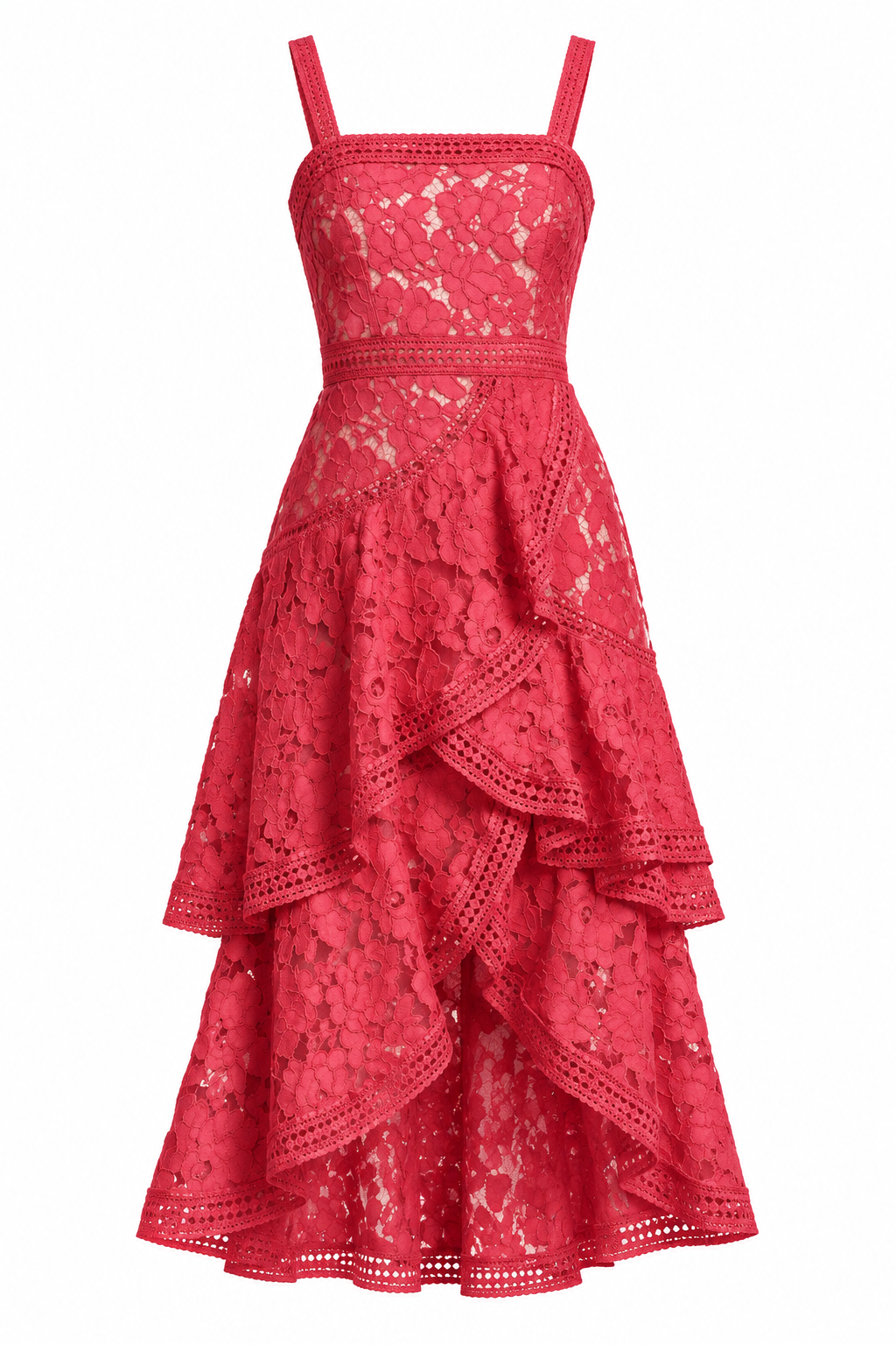 Alice + Olivia Angelita Tiered Lace Dress - 12 - Image 1