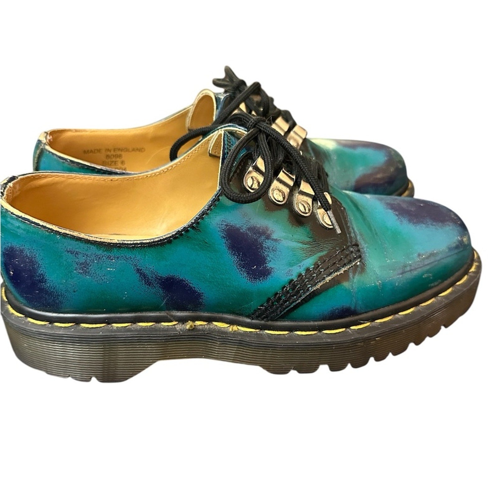 Dr.Martens Turquoise and blue rub off shoes - size 6 UK