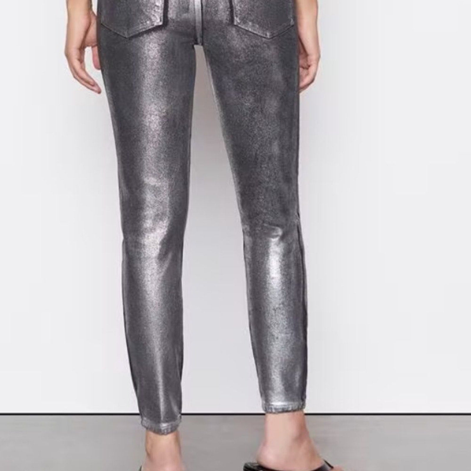 NWT FRAME - LE HIGH SKINNY CROP CHROME NOIR size 27