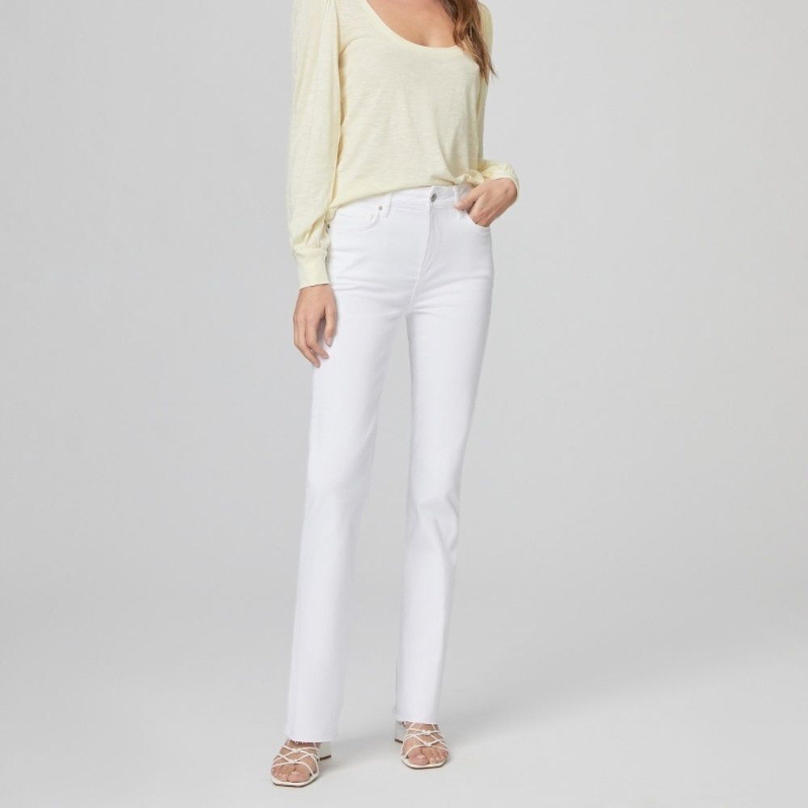 NWT Paige High Rise Laurel Canyon 32" - Crisp White - 25