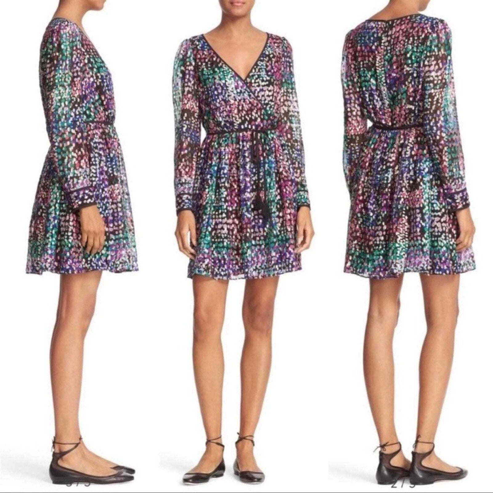 Kate Spade Metallic Polka Dot Mini Dress Make Magic MSRP $428 - size M