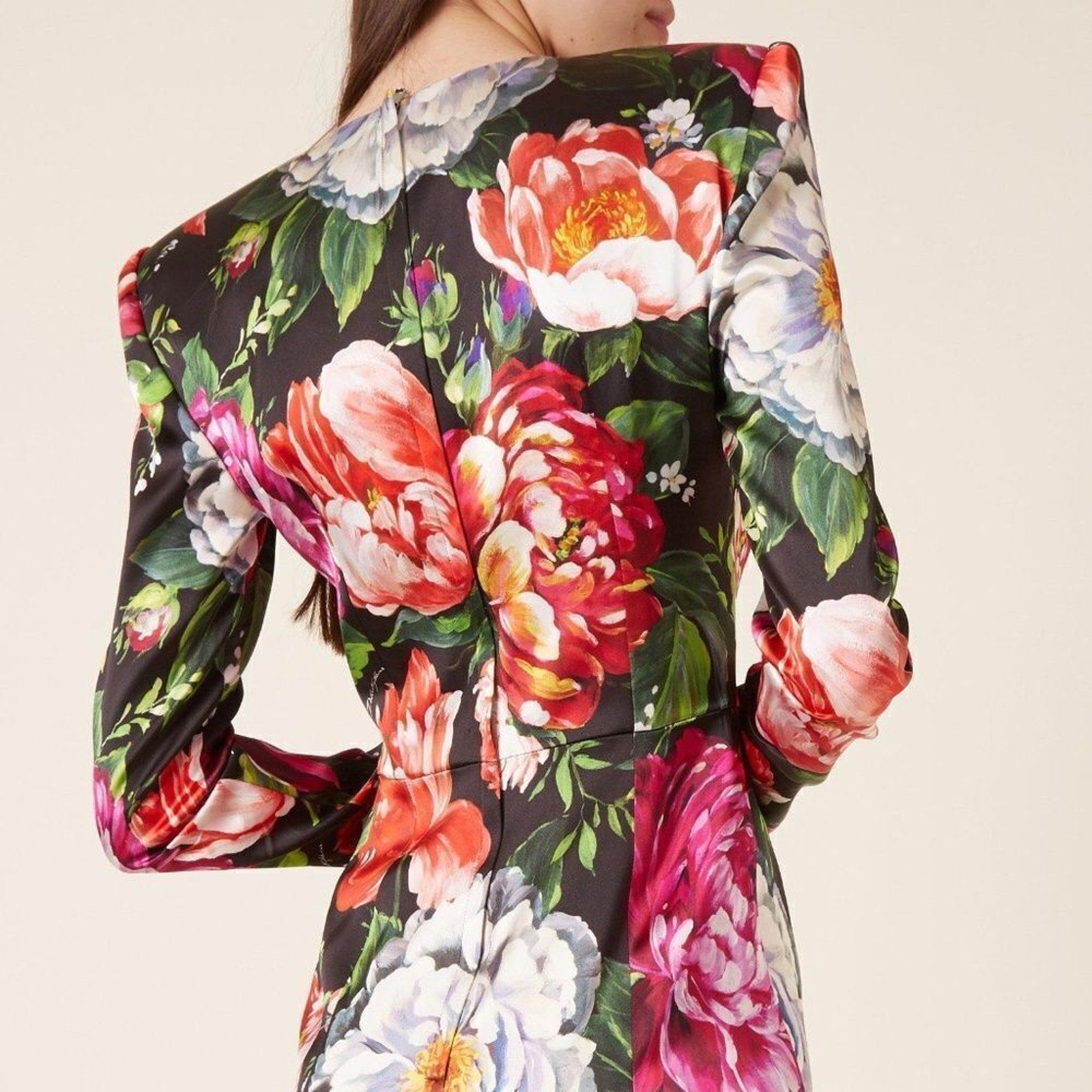 NWOT DOLCE & GABBANA Floral-print duchesse-satin mini dress - size 48