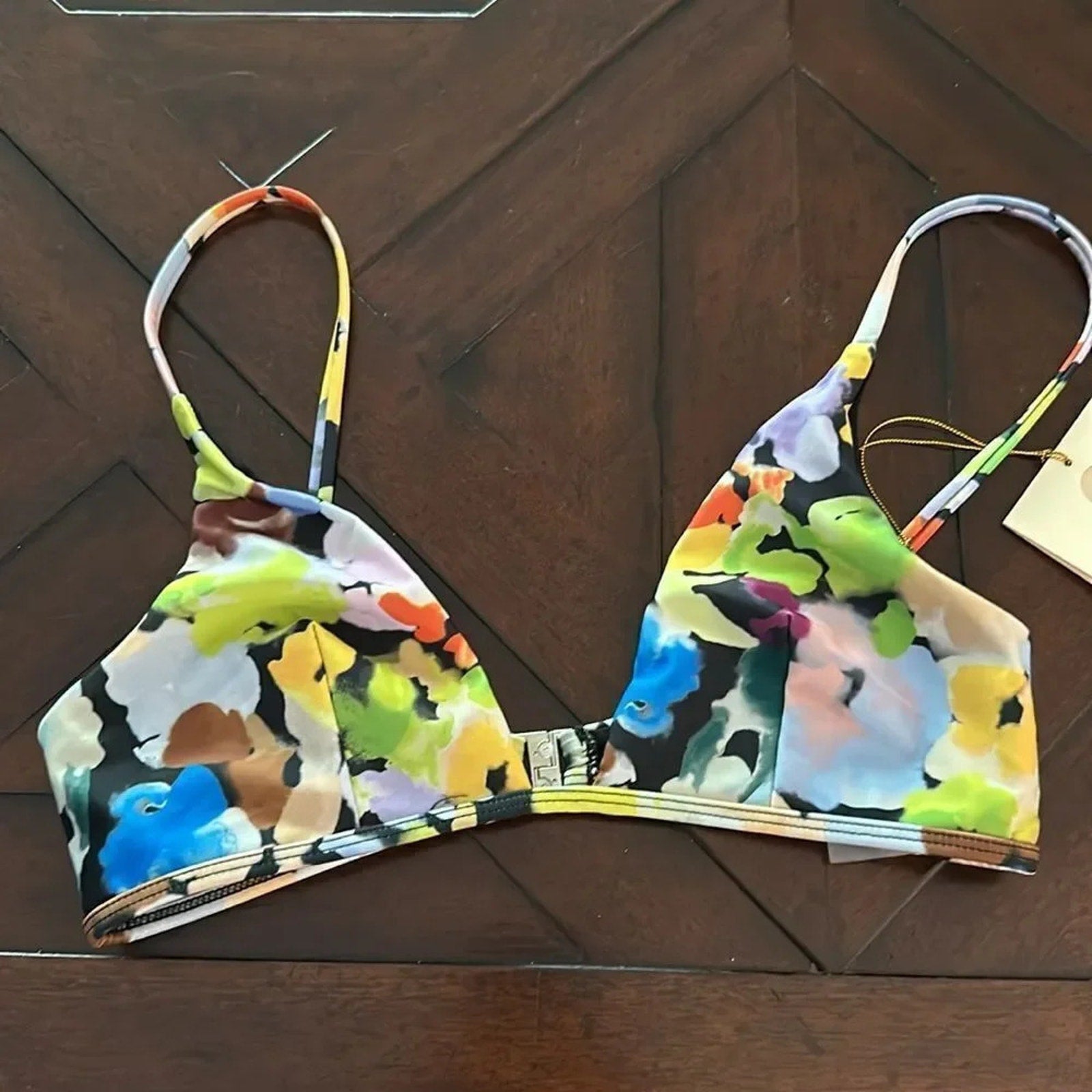 NWT Stine Goya Womens Swimwear | Columbine Bikini Top – Airbrush At Night - XS