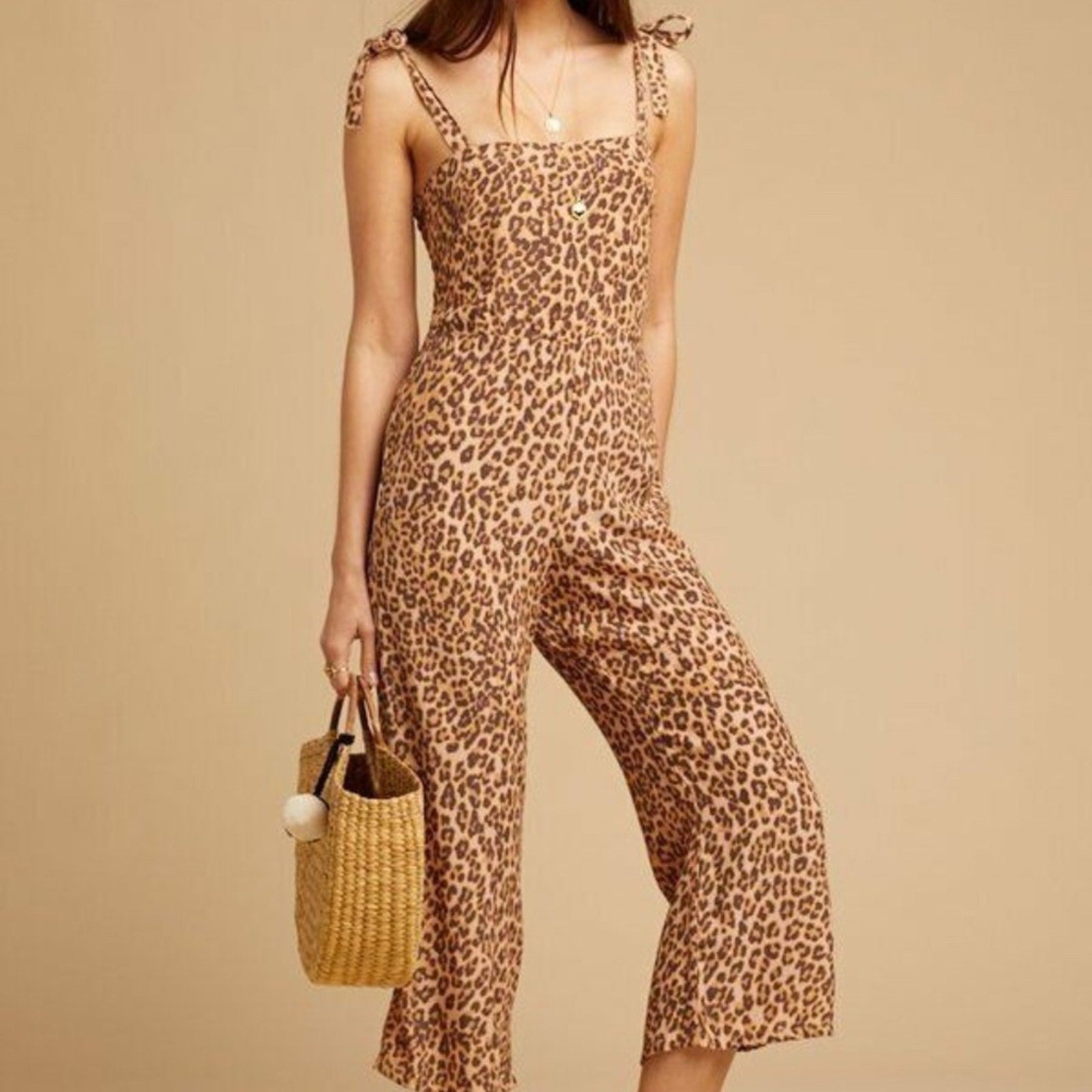 NWT FAITHFULL THE BRAND Elsa Leopard Animal Print Jumpsuit - size 2