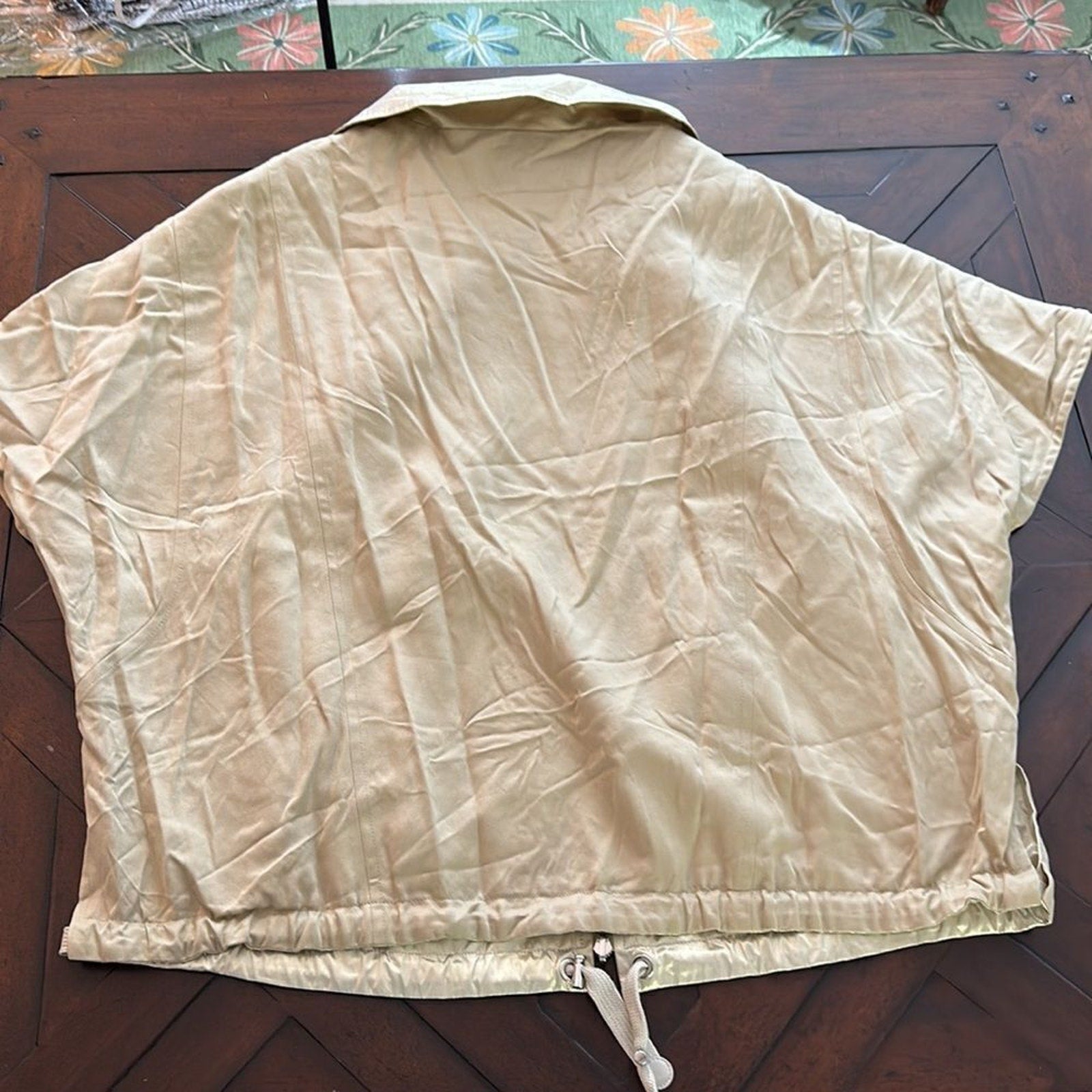 NEW Akris Punto Metallic Gabardine Short-Sleeve Reversible Jacket - size 14