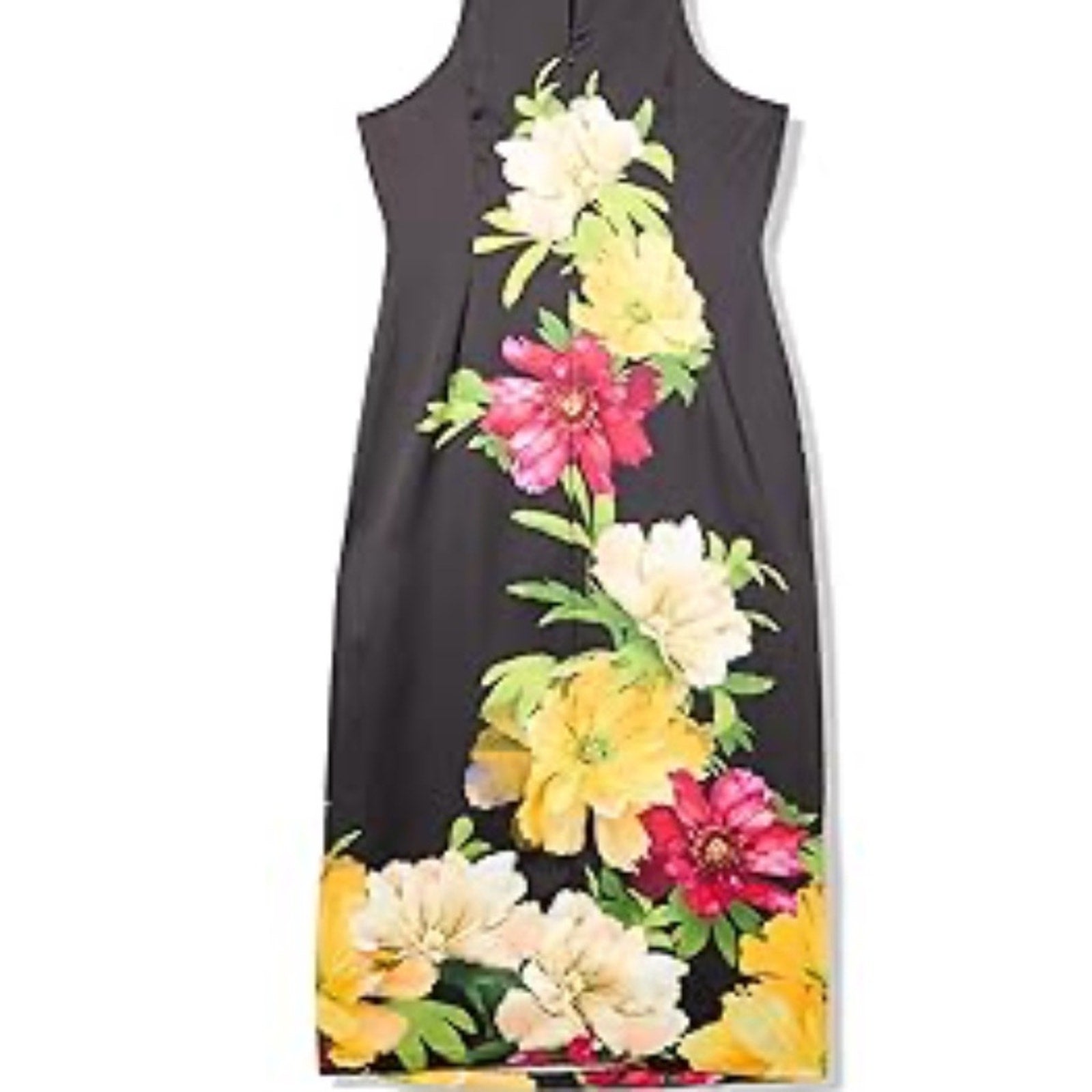 NWT Adrianna Women's Printed Satin Sleeveless Midi Dress - size 14