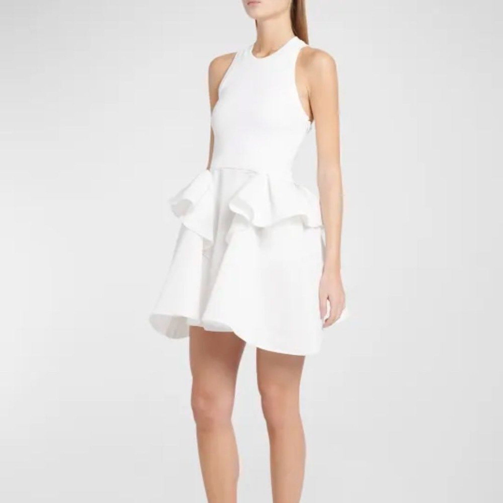 NEW Alexander McQueen White Hybrid Mini Dress - size 34 IT (xs)