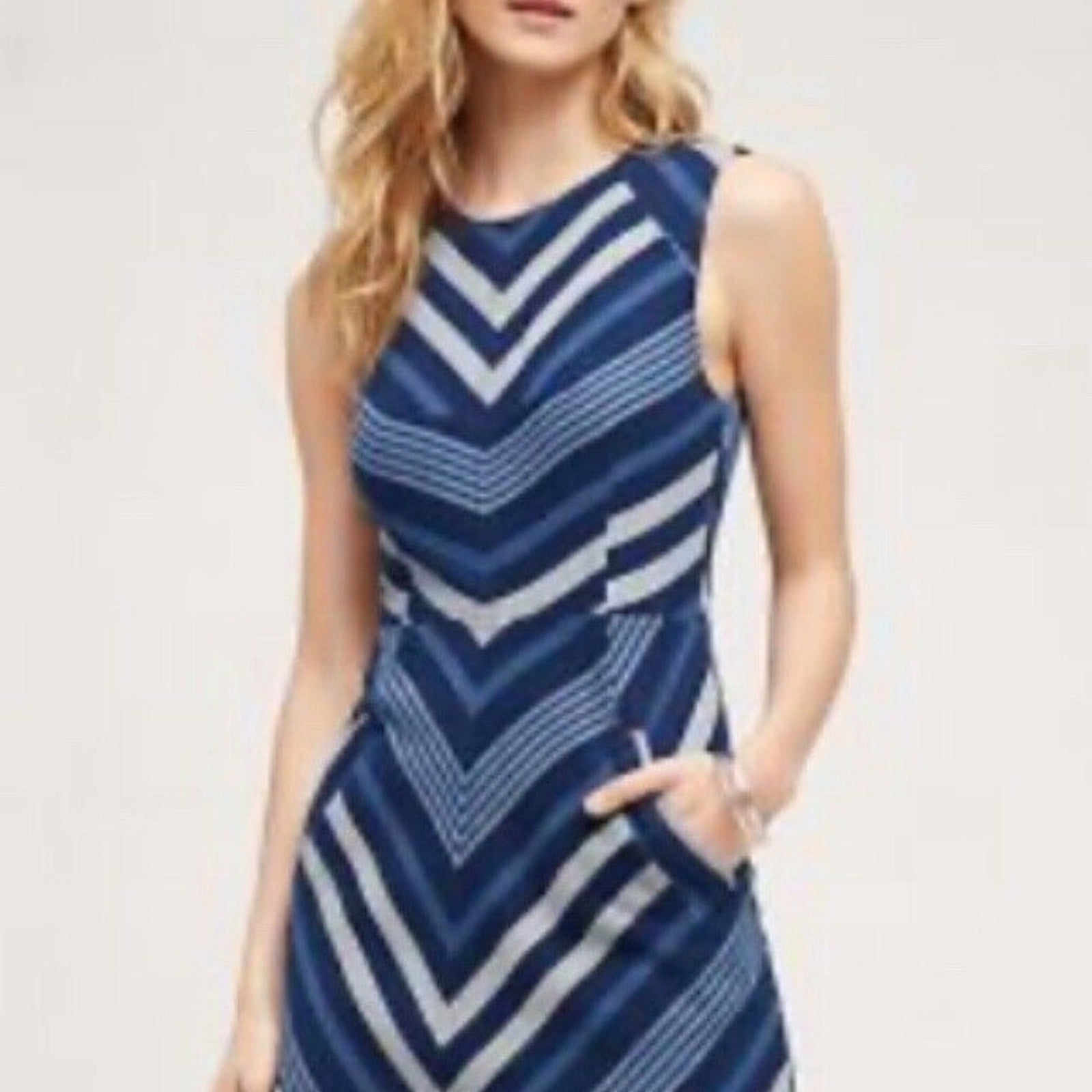 Anthropologie Maeve Antonia Chevron Striped Dress - size 0