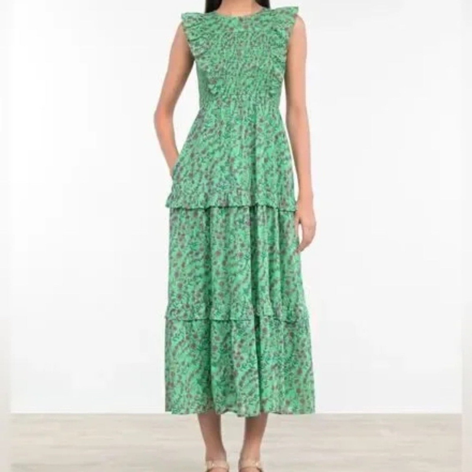 Banjanan Iris Tiered Ruffled Dress - size XS