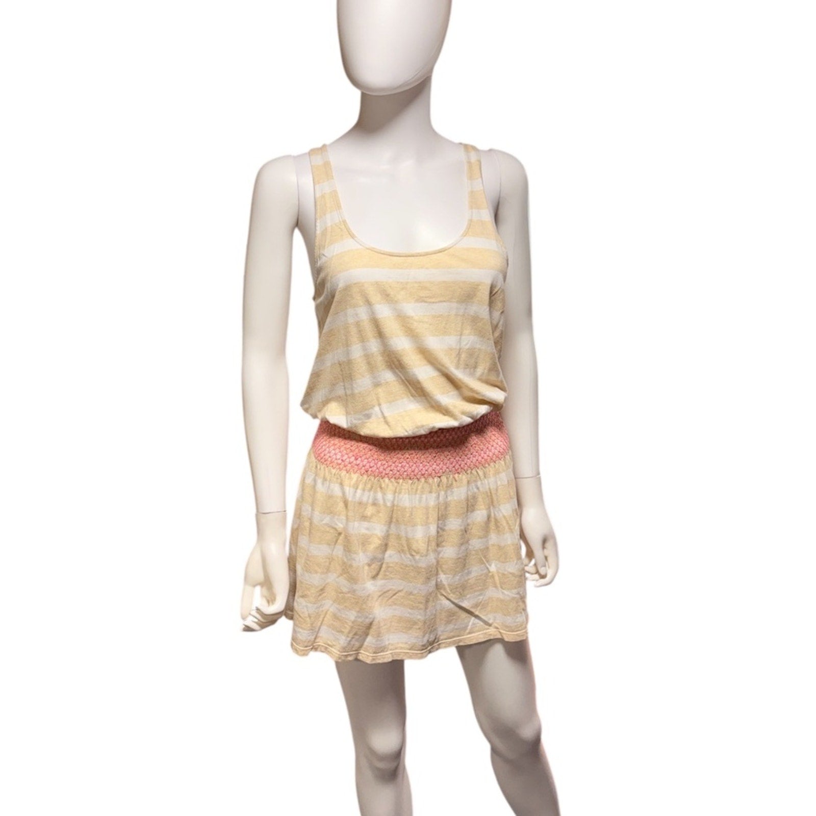 Lilly Pulitzer Tideline Heathered Sand Bar Sandy Smocked Waist Dress - XS