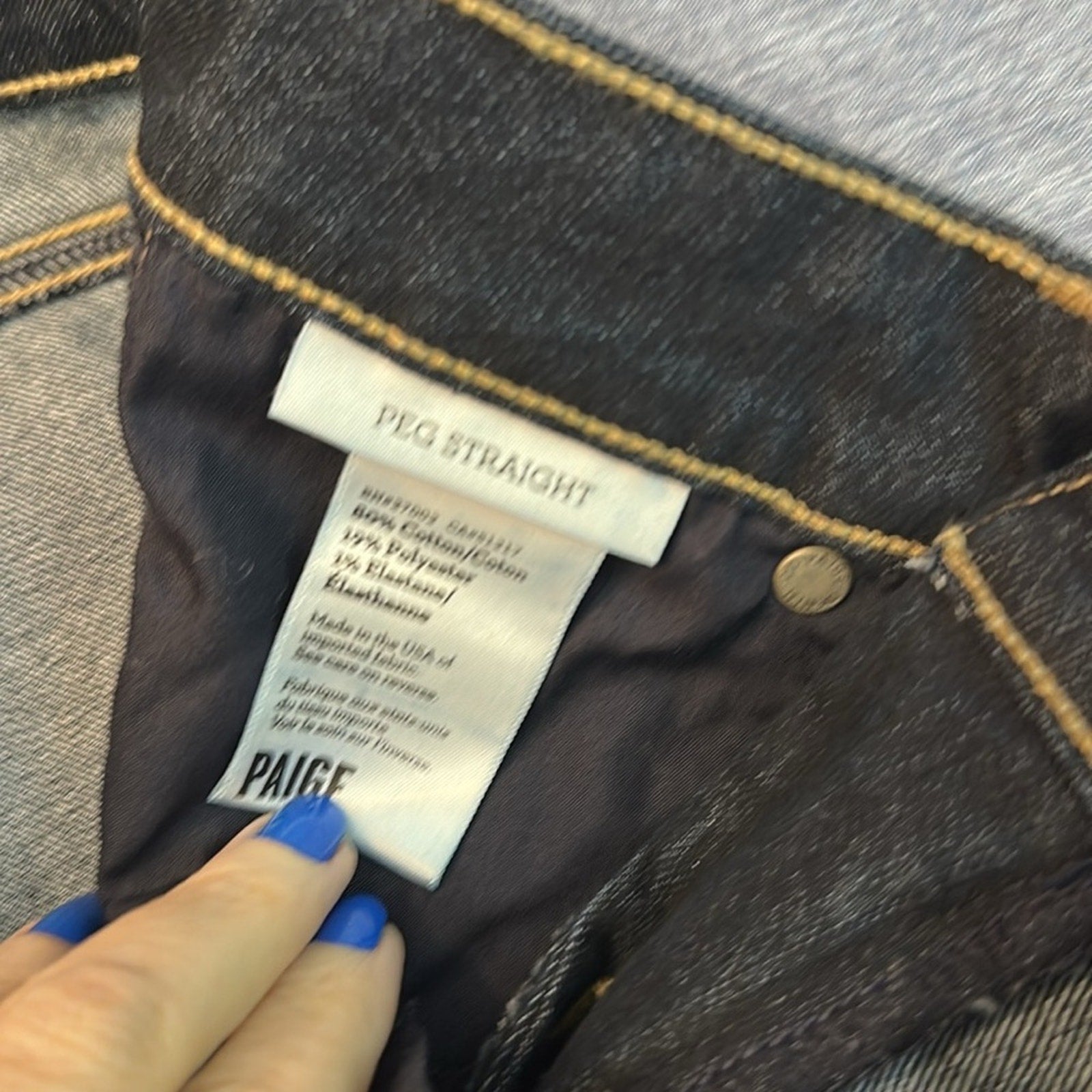 PAIGE Peg Straight Designer Denim Jeans in Bardot - size 25