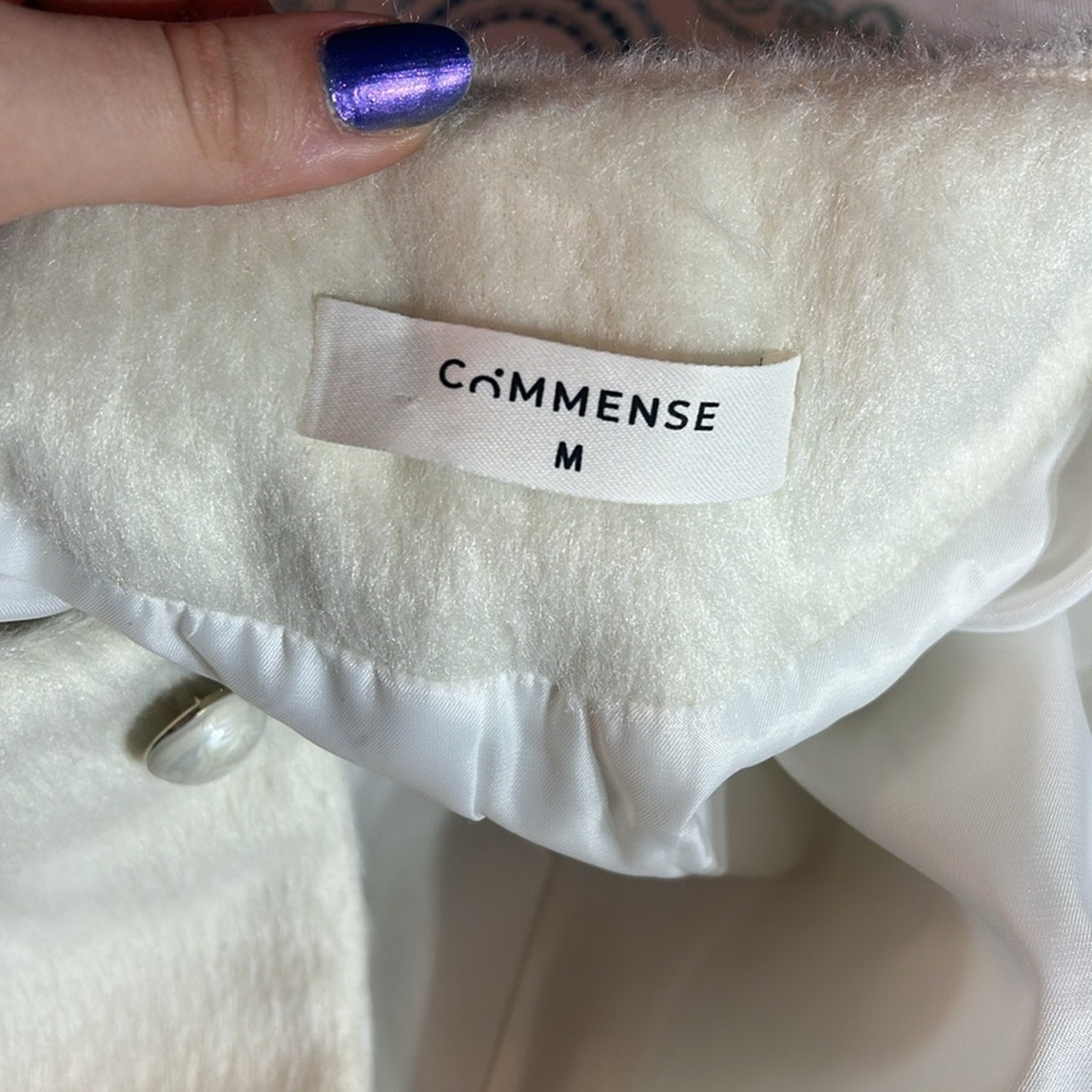 Commense faux fur wool blend jacket - size M