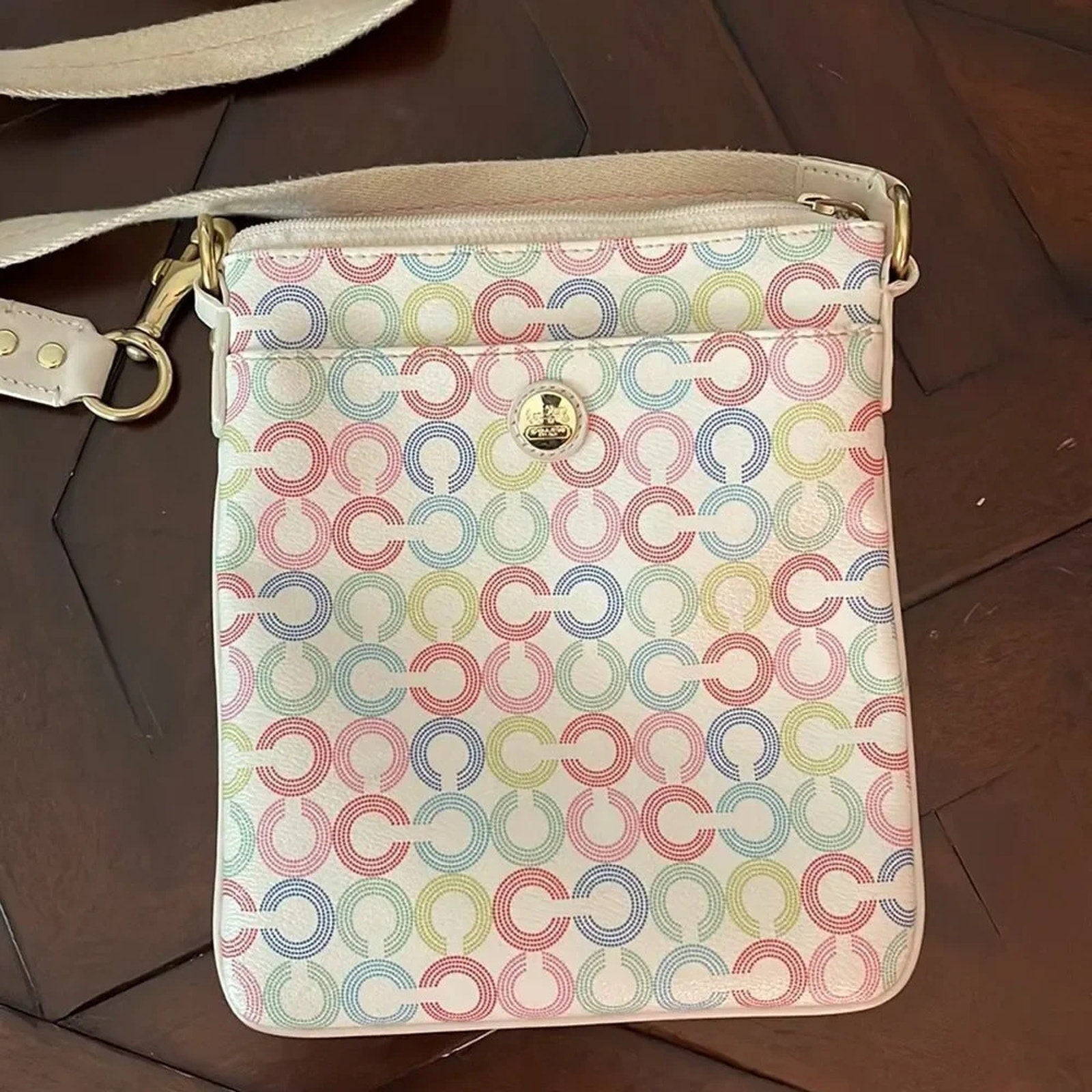Coach Signature Pastel Crossbody Bag Rare