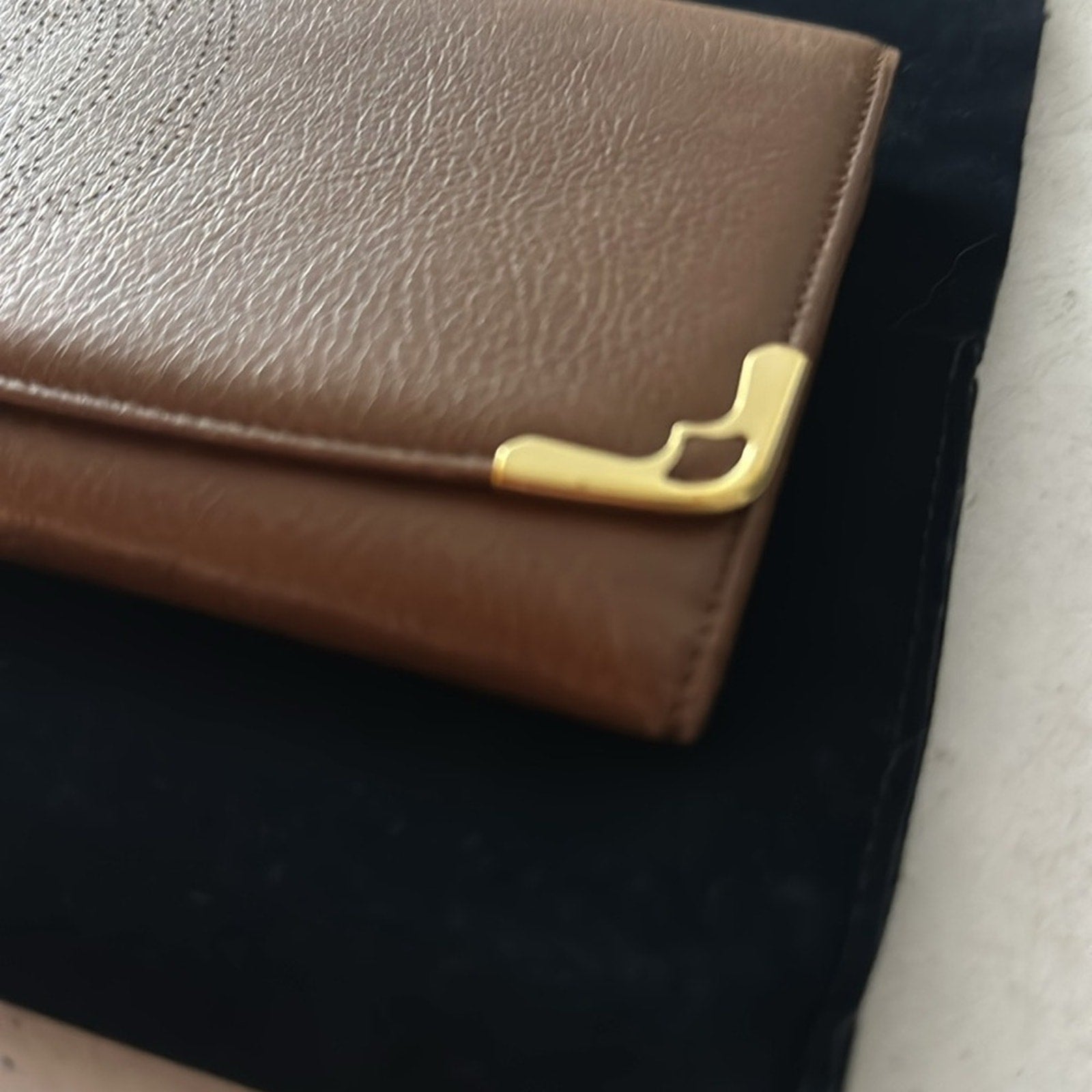Cartier Marcello Long Wallet Brown Leather Gold Hardware Women's