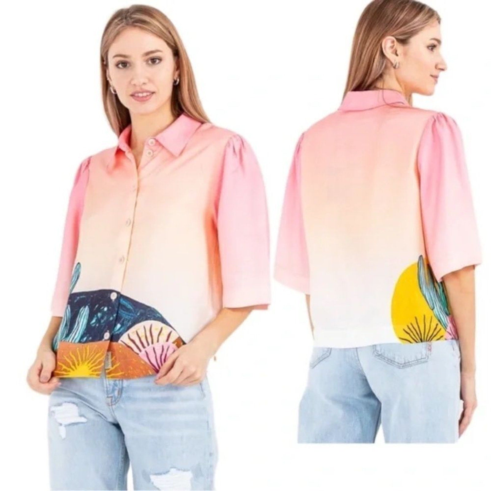 NWOT Scotch & Soda Abel Macias Short Sleeved Button-Down Shirt - size M