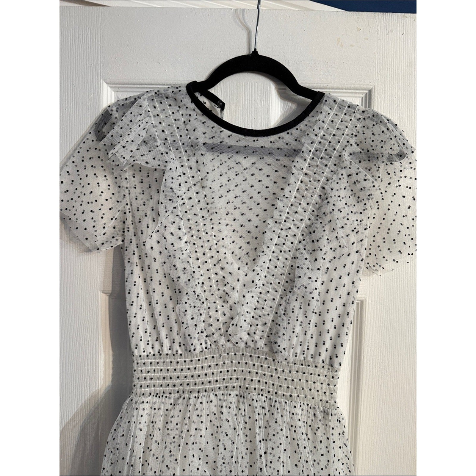 NWT Maje Riplume Polka Dot Tiered Ruffle Dress - 38 (6) 🌟