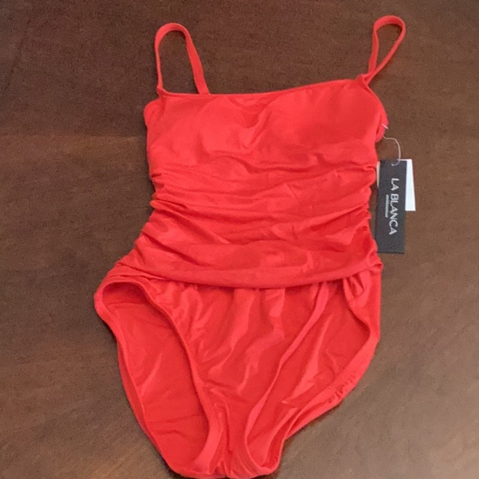 NWT La Blanca Island Goddess Lingerie One Piece Swimsuit Cherry Red - size 2
