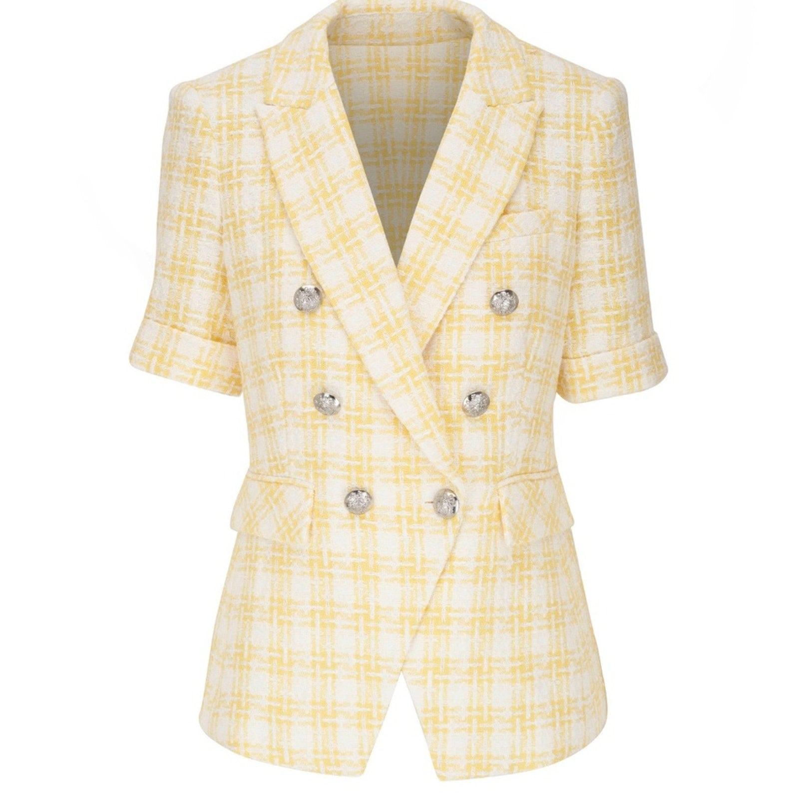 NWT Veronica Beard - Jenny Pale Yellow Tweed Dickey Jacket - size 10